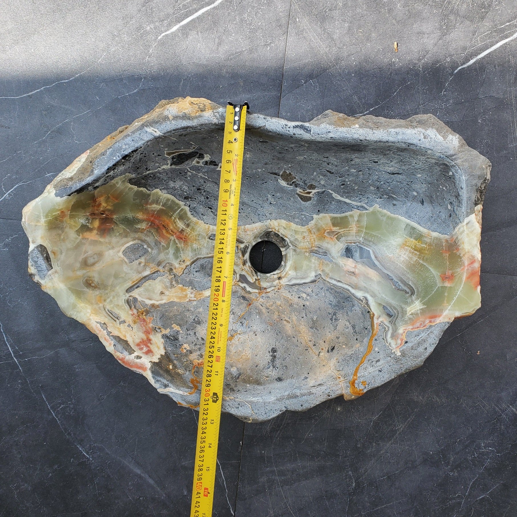 S30_22 Onyx Stone Vessel Bathroom Sink