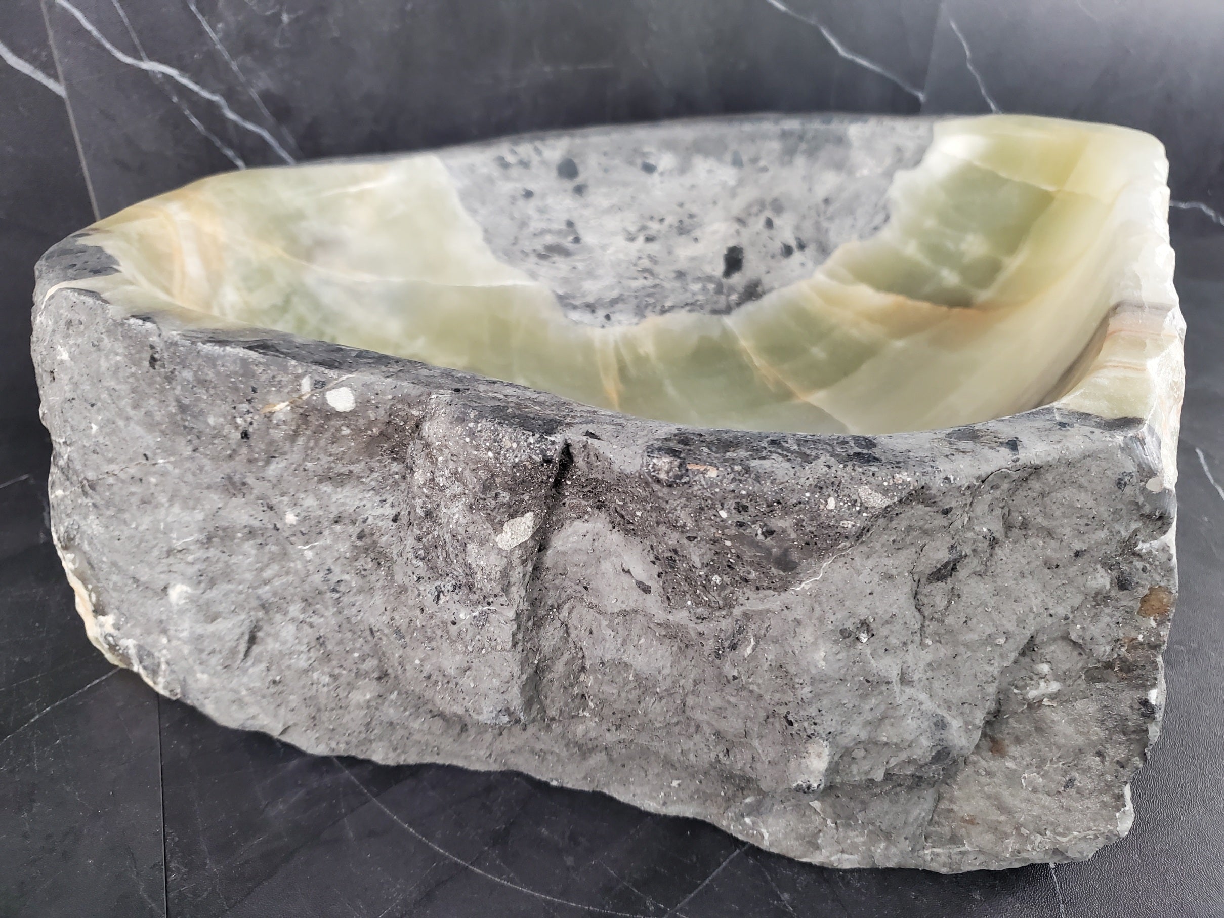 S26_11 Onyx Stone Vessel Bathroom Sink - 18 x 11 inch