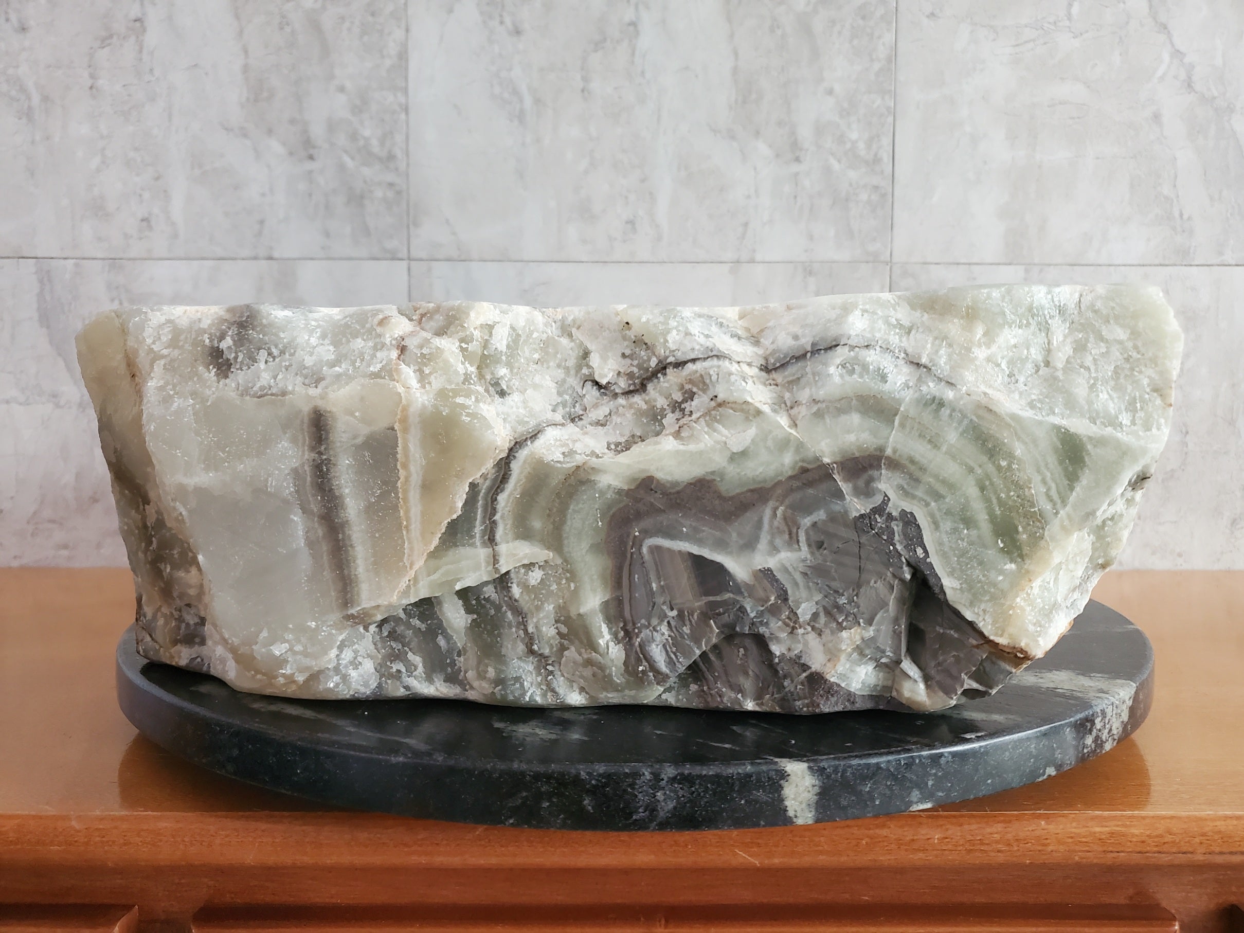 S23_26 Onyx Stone Vessel Bathroom Sink- 19 x 16 inch
