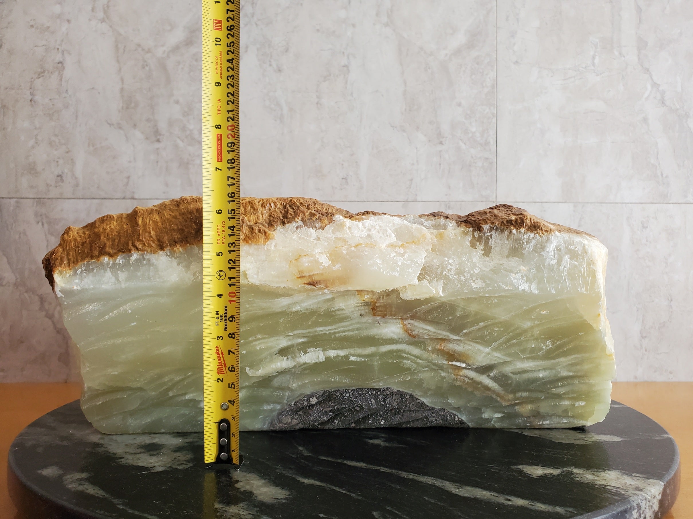 S23_30 Onyx Stone Vessel Bathroom Sink - 15 x 13 inch