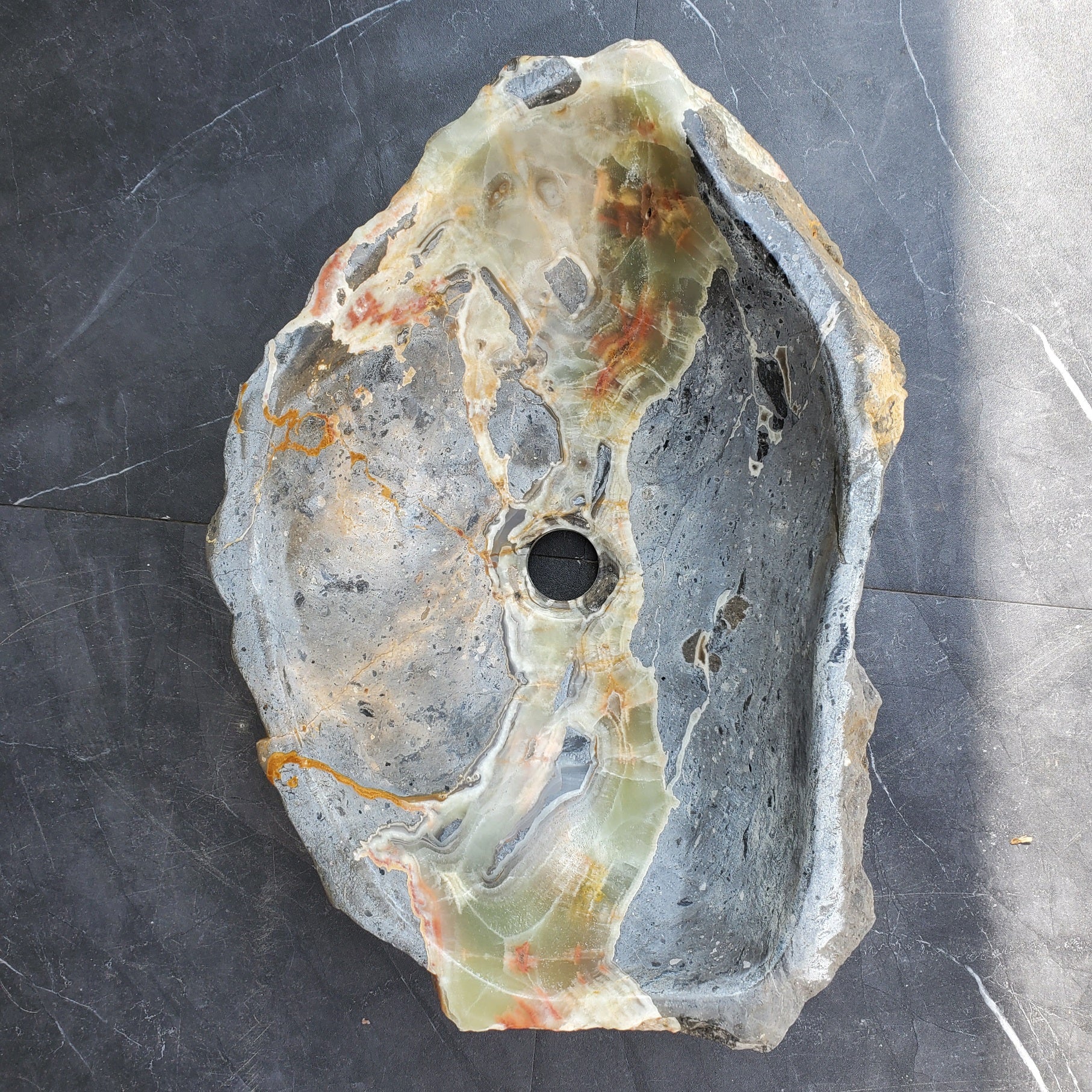 S30_22 Onyx Stone Vessel Bathroom Sink