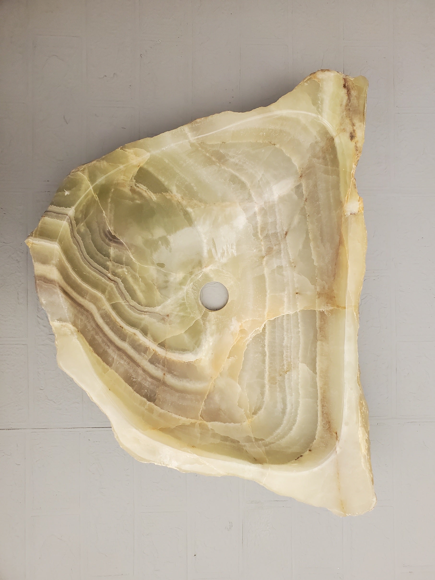 S23_22 Onyx Stone Vessel Bathroom Sink - 21 x 16 inch