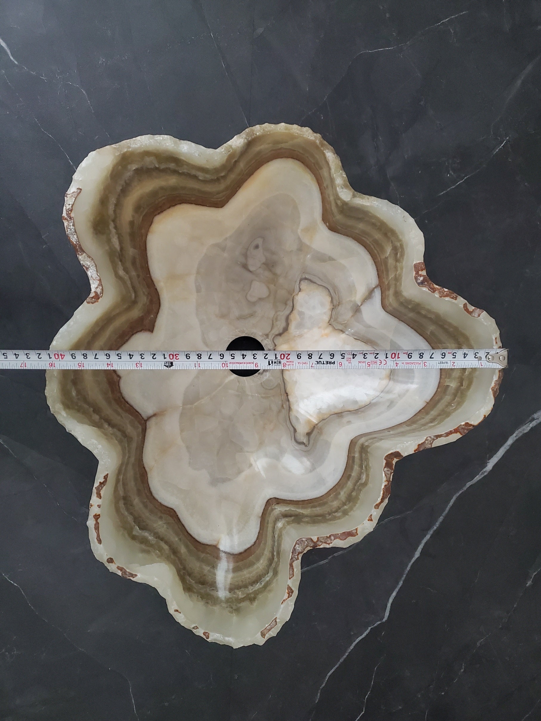 S27_20 Onyx Stone Bathroom Vessel Sink - 19 x 16 inch