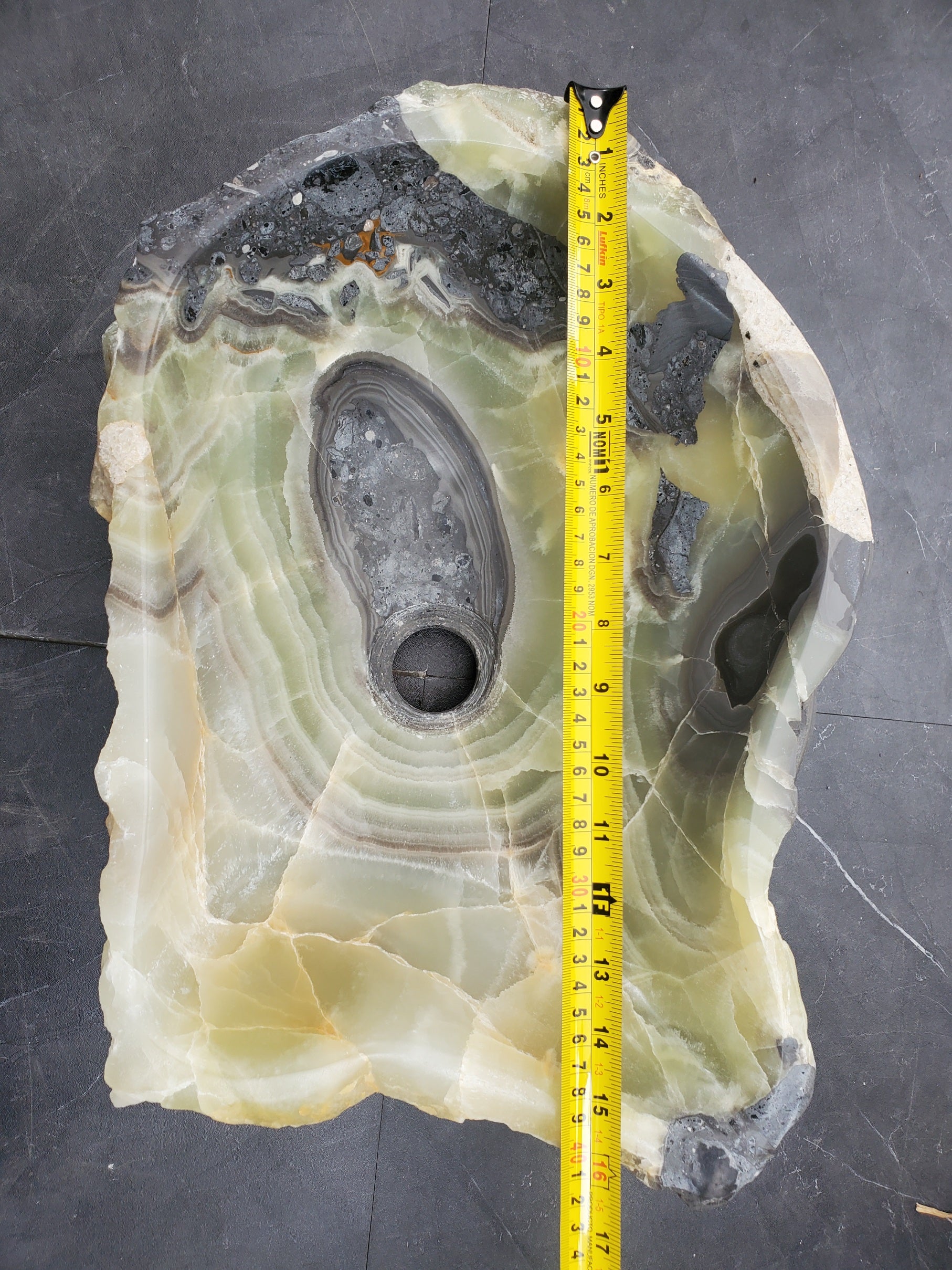 S31_25 Onyx Stone Vessel Bathroom Sink - 16 x 11.5 inch