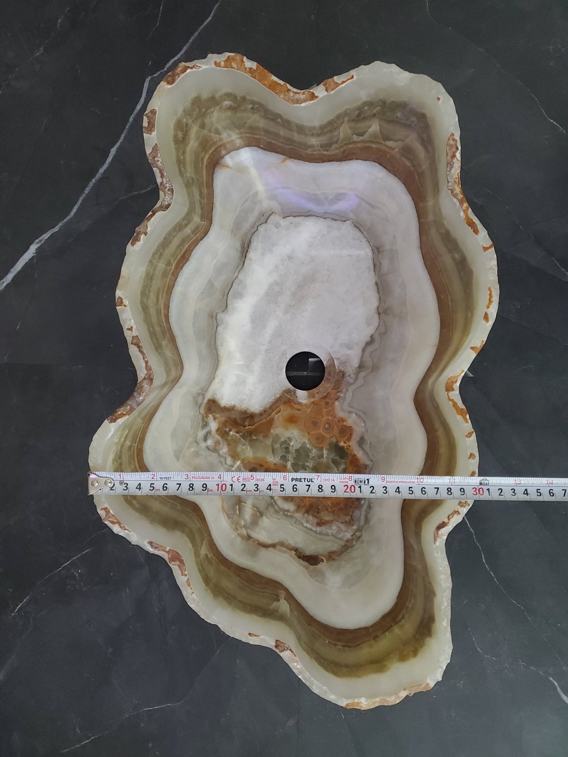 S27_21 Onyx Stone Bathroom Vessel Sink