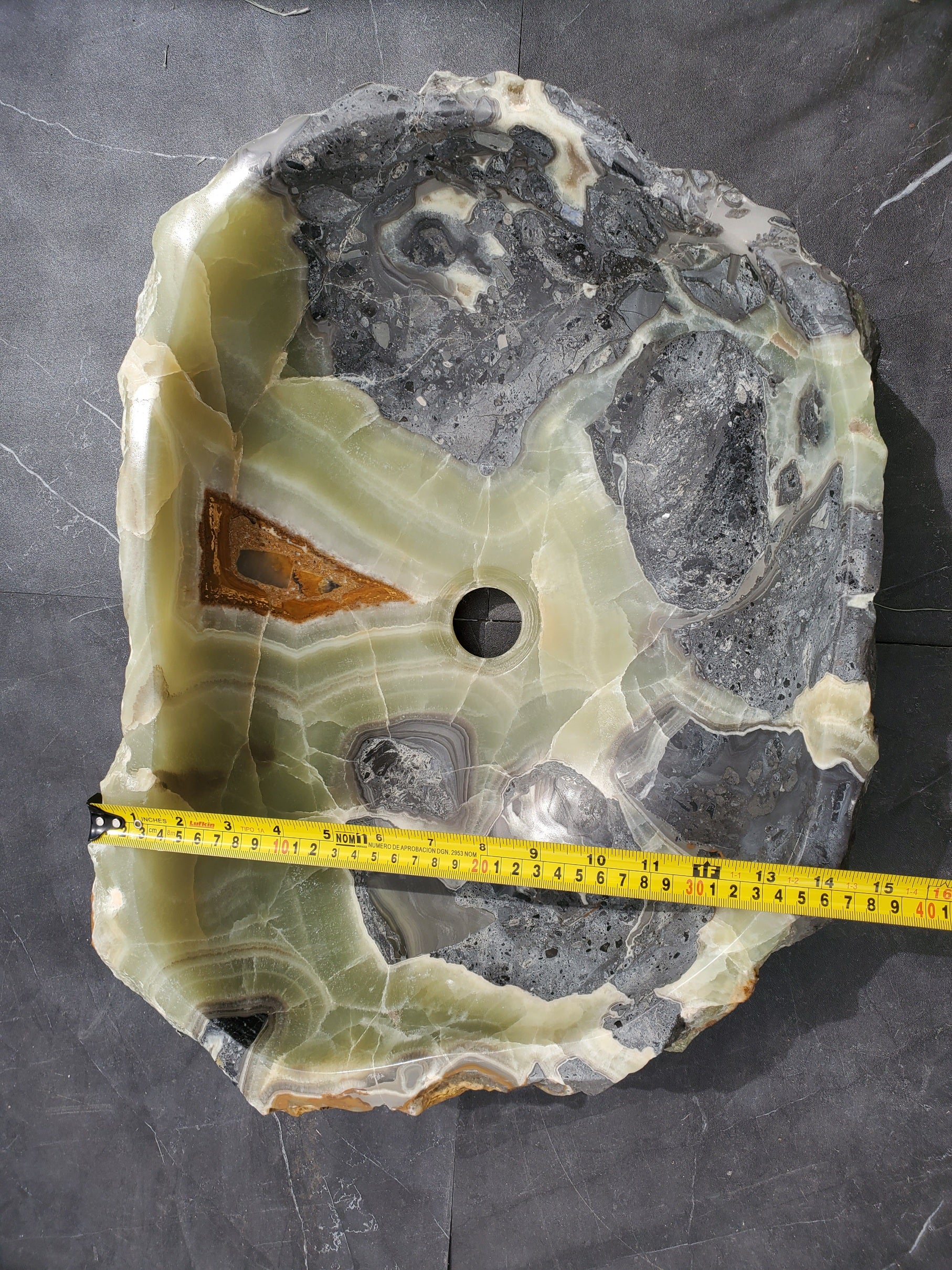 S31_14 Onyx Stone Vessel Bathroom Sink - 20 x 15 inch