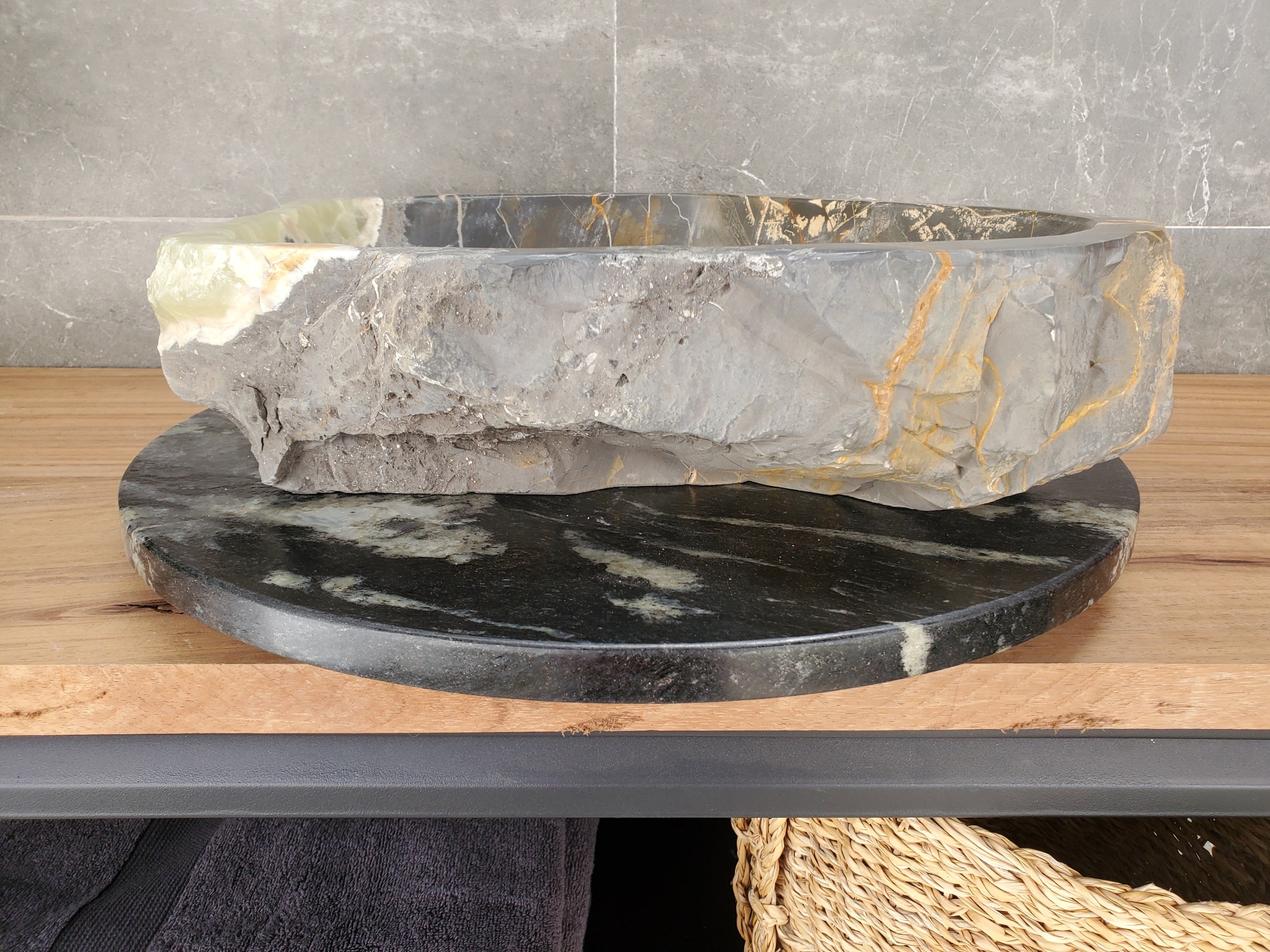 S33_05 Natural Stone Vessel Bathroom Sink