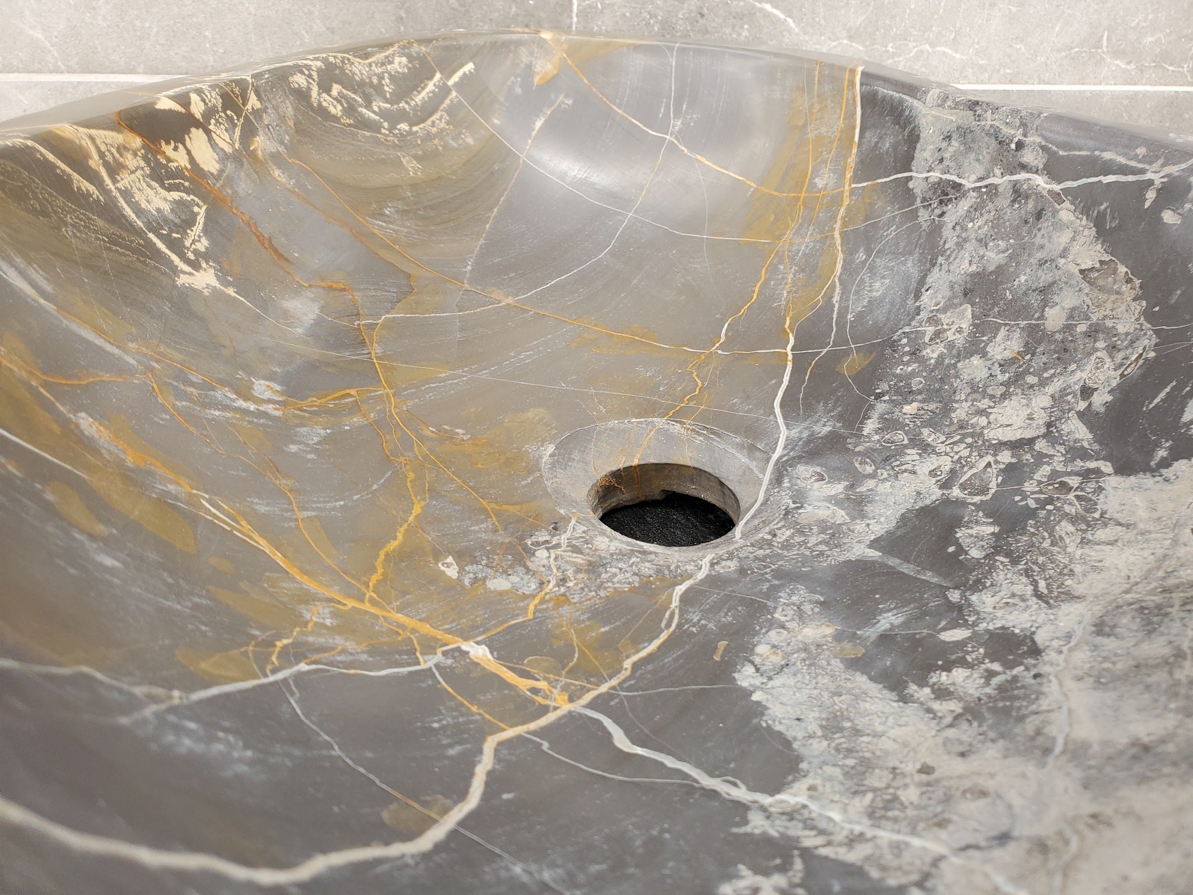 S33_05 Natural Stone Vessel Bathroom Sink - 15 x 15 inch