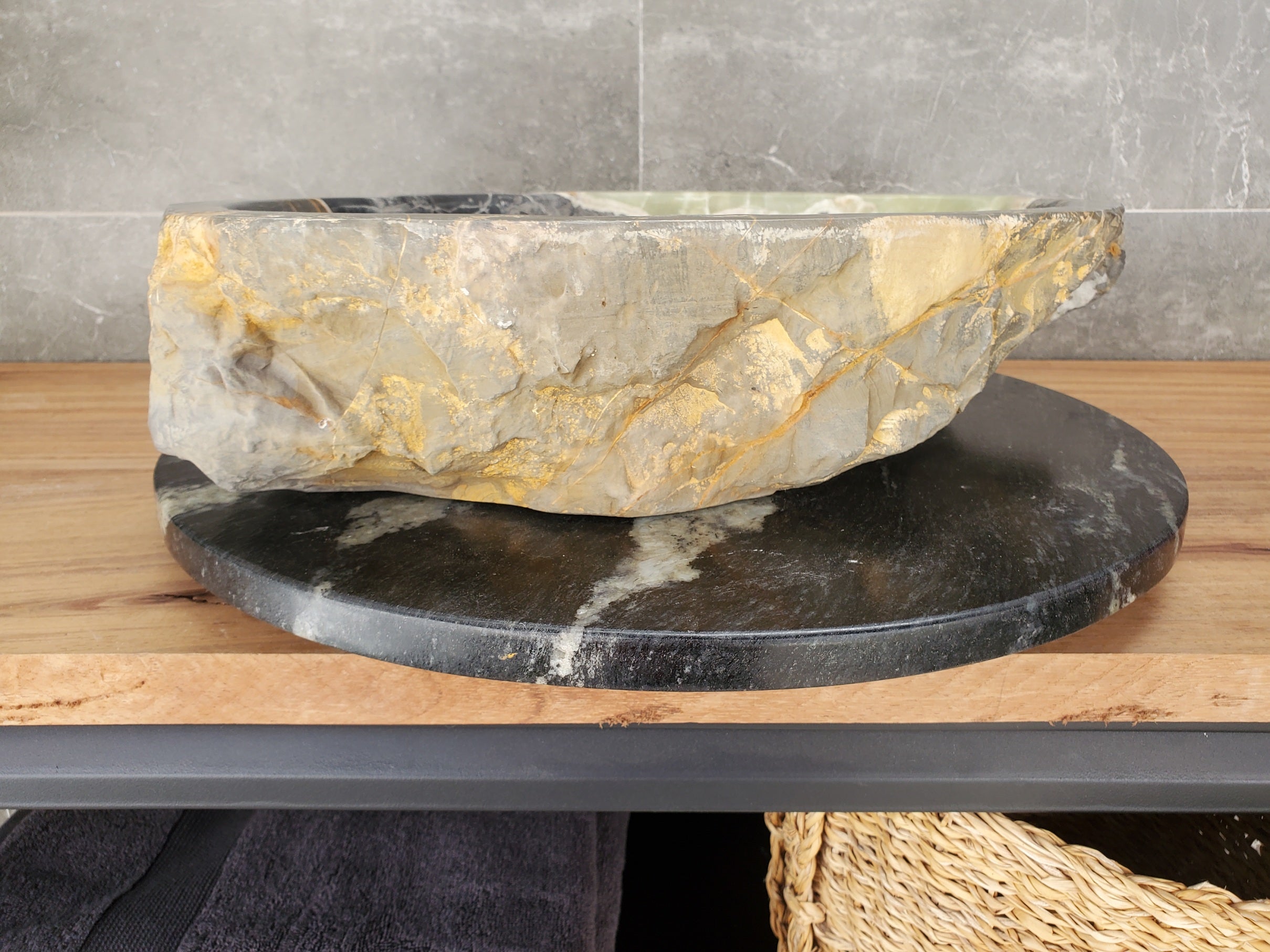 S33_05 Natural Stone Vessel Bathroom Sink