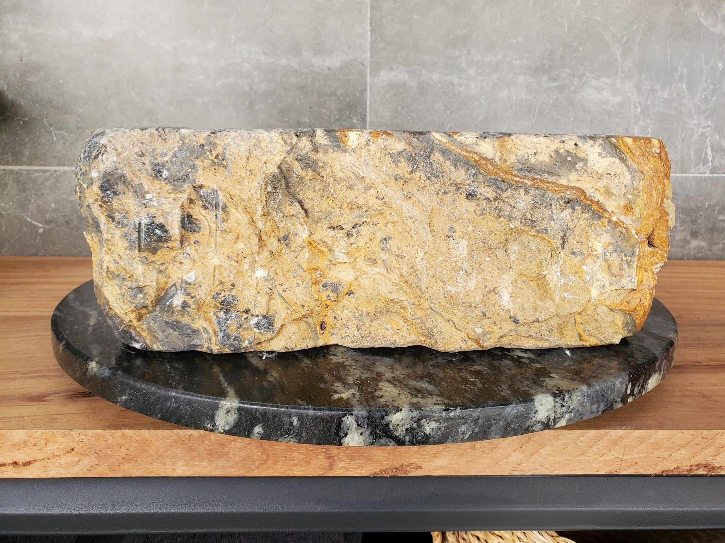 S33_01 Onyx Stone Vessel Bathroom Sink - 15.5 x 15