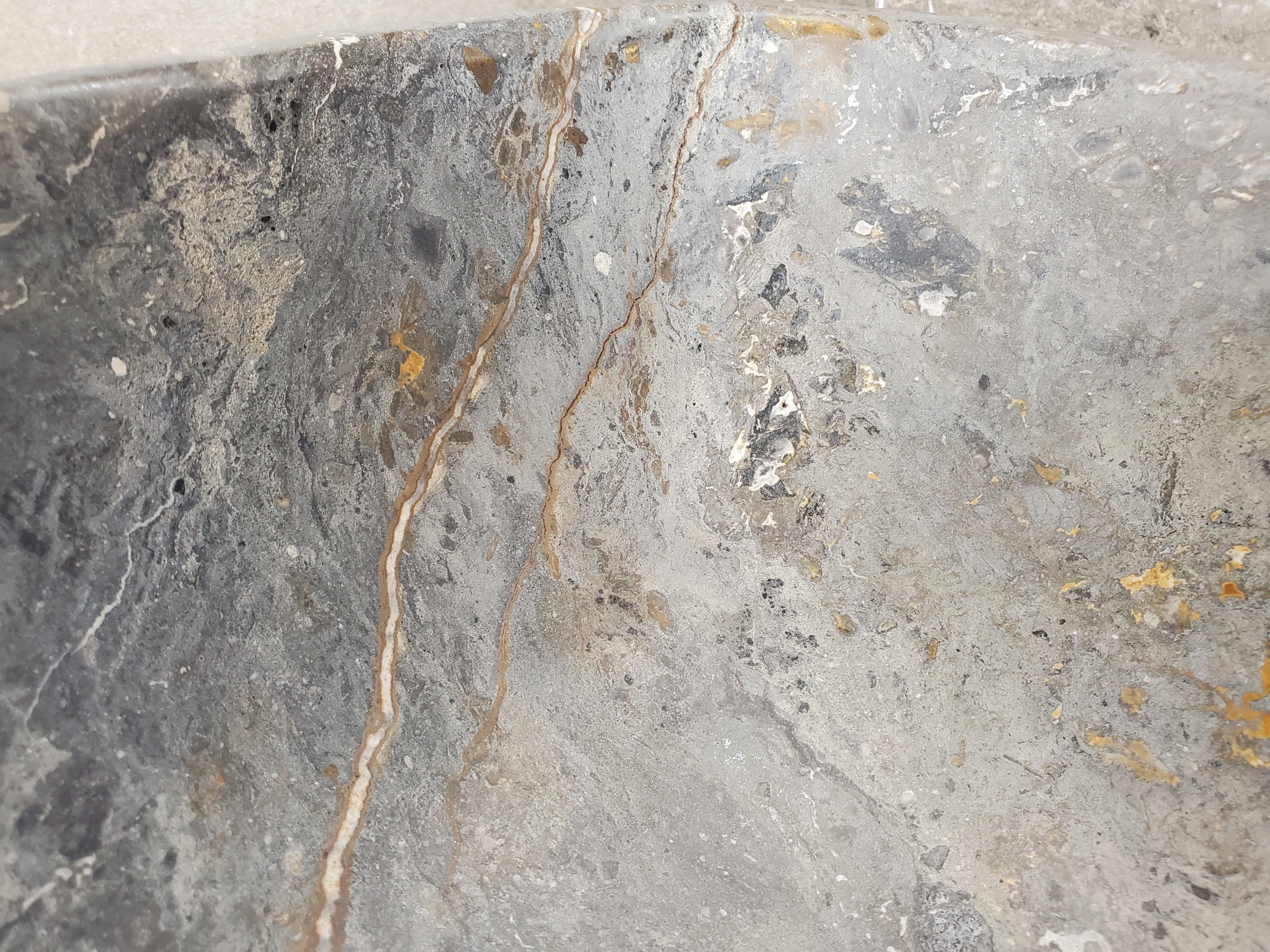 S33_03 Onyx and Slate Stone Vessel Bathroom Sink- 15.5 x 15 inch