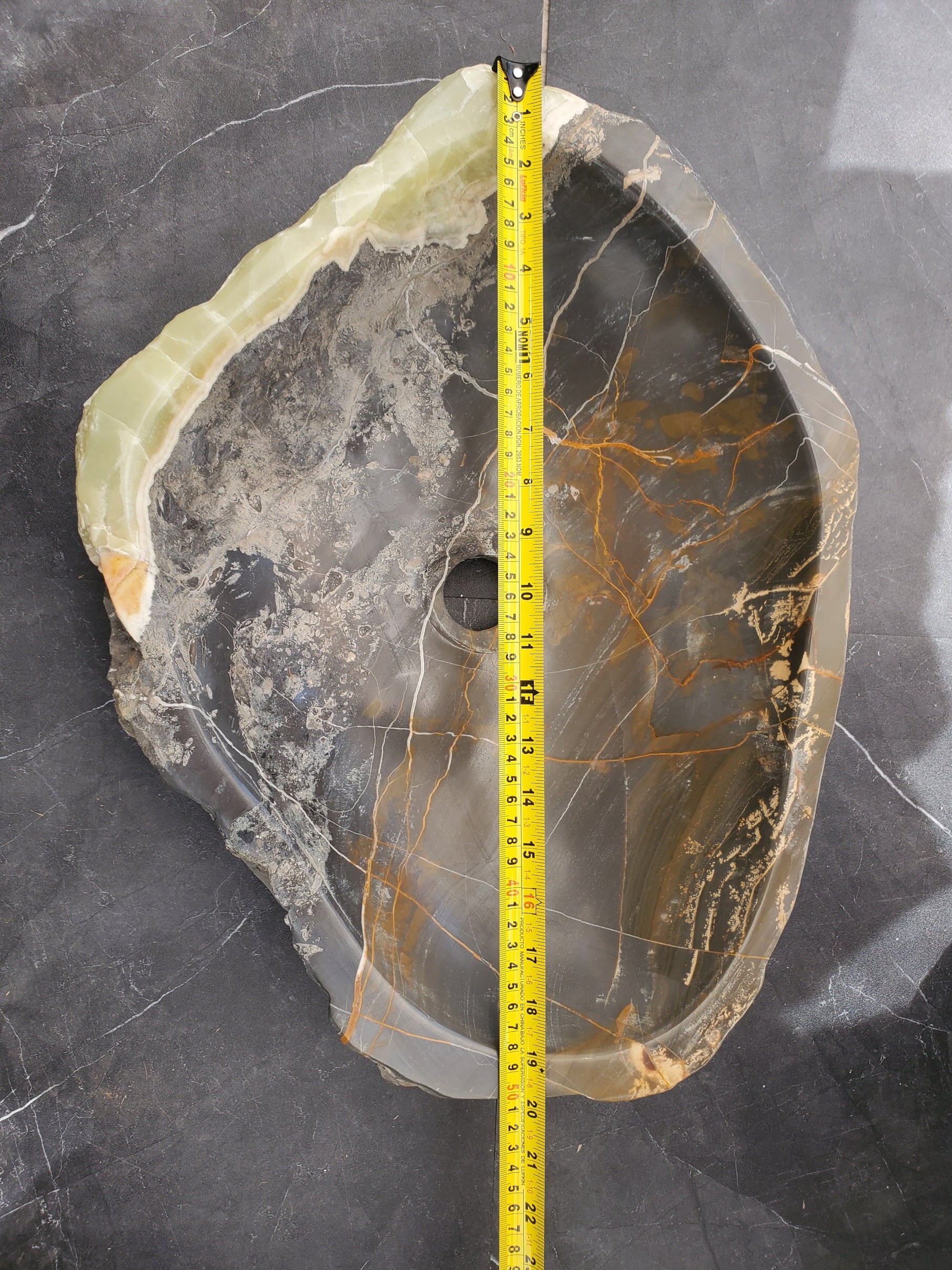 S33_05 Natural Stone Vessel Bathroom Sink - 15 x 15 inch