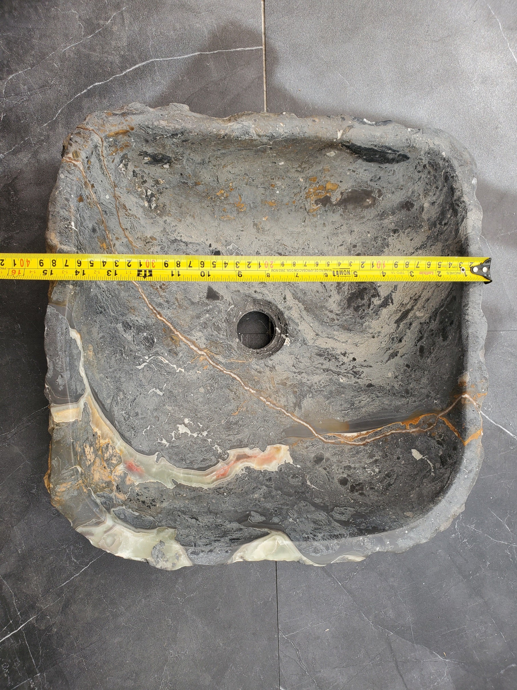 S33_03 Onyx and Slate Stone Vessel Bathroom Sink