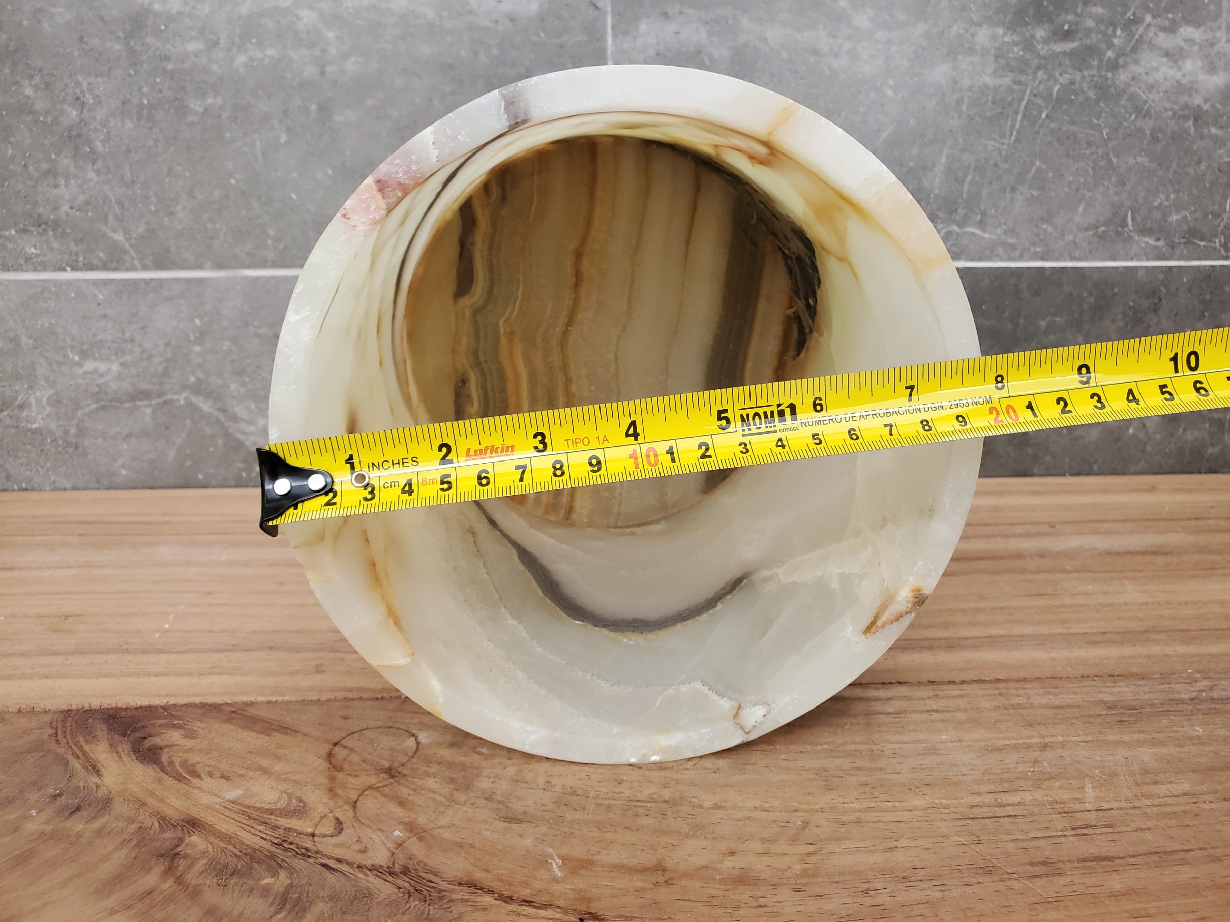 WB_18RD Onyx Stone Waste Basket