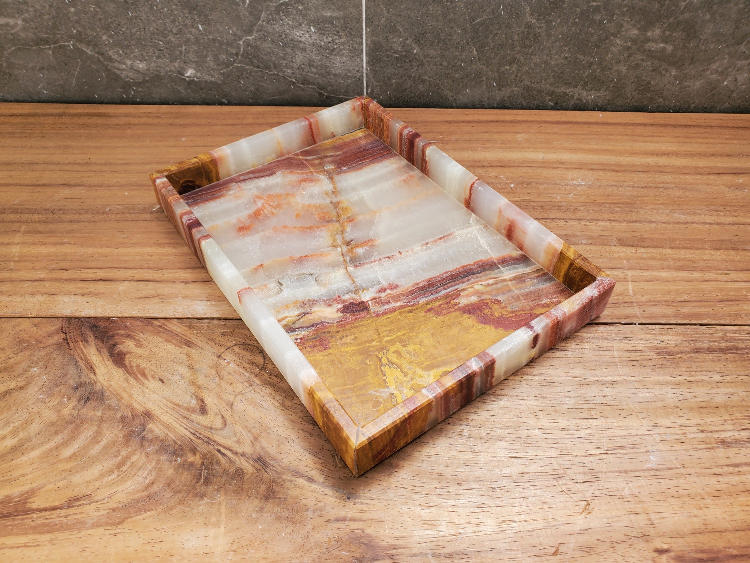 TRAY08 Green Onyx Stone Tray, Jewelry Organizer