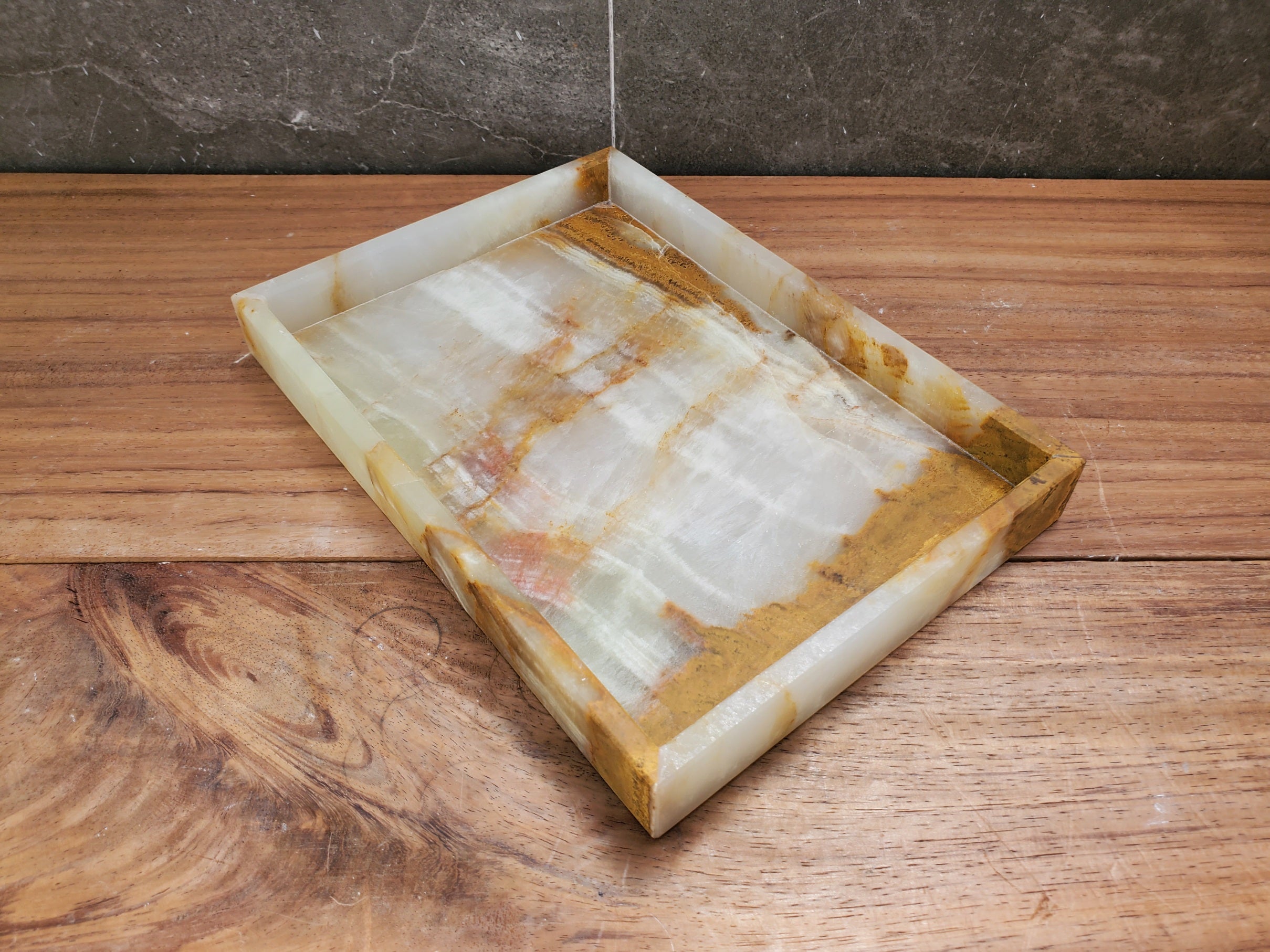 TRAY08 Green Onyx Stone Tray, Jewelry Organizer