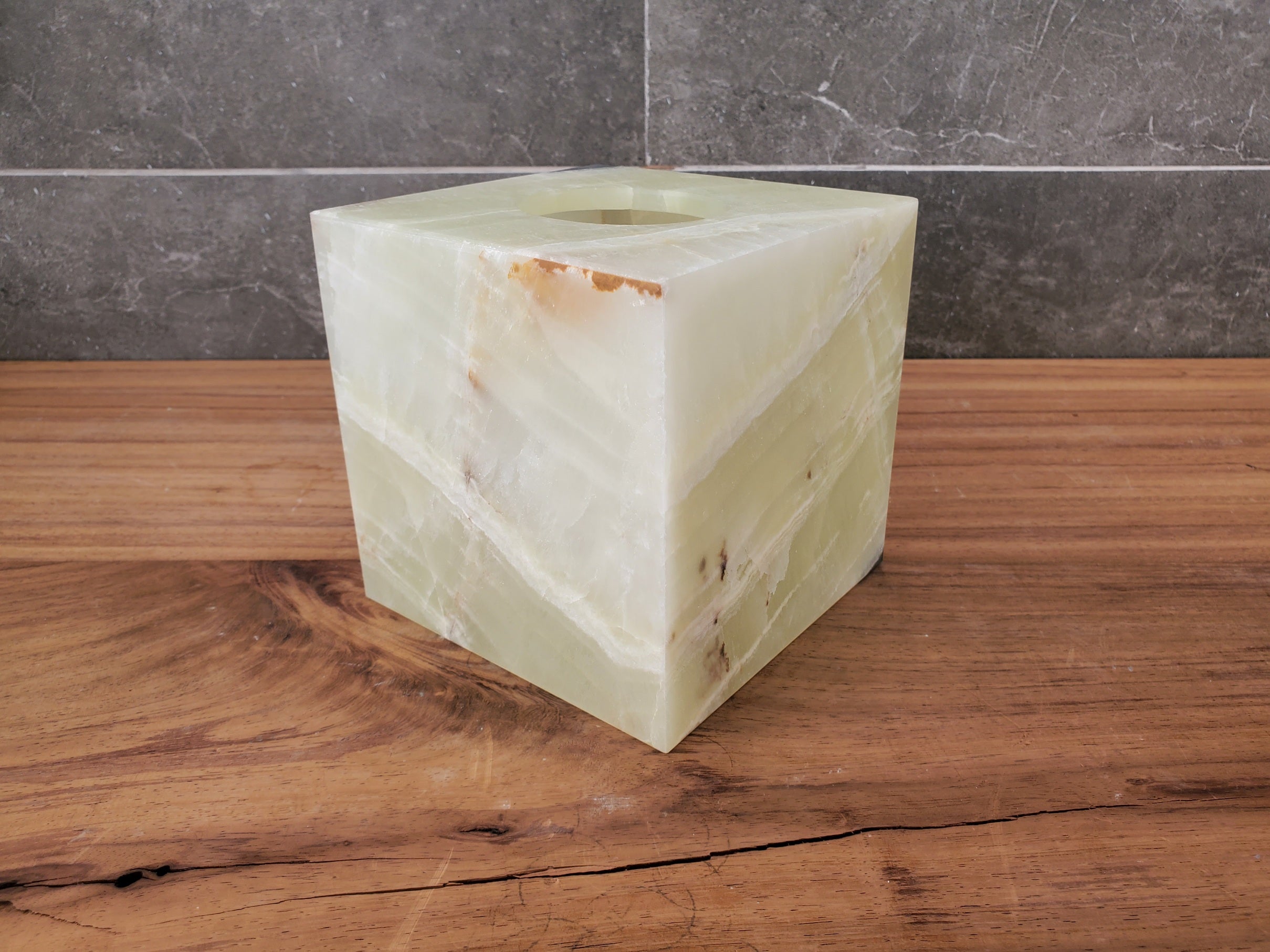 TCSQ_64 Green Onyx Tissue Box Cover (Cube) Tissue Box Cover Bath Decor Tissue Box Covers