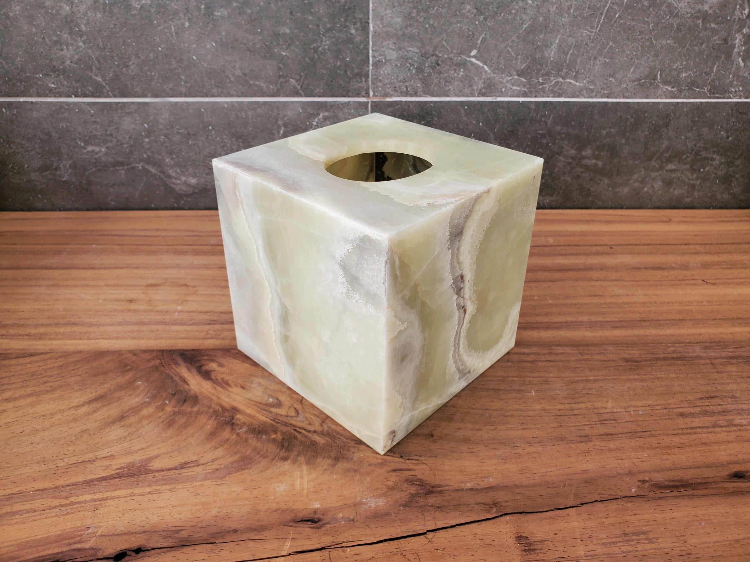 TCSQ_64 Green Onyx Tissue Box Cover (Cube) Tissue Box Cover Bath Decor Tissue Box Covers