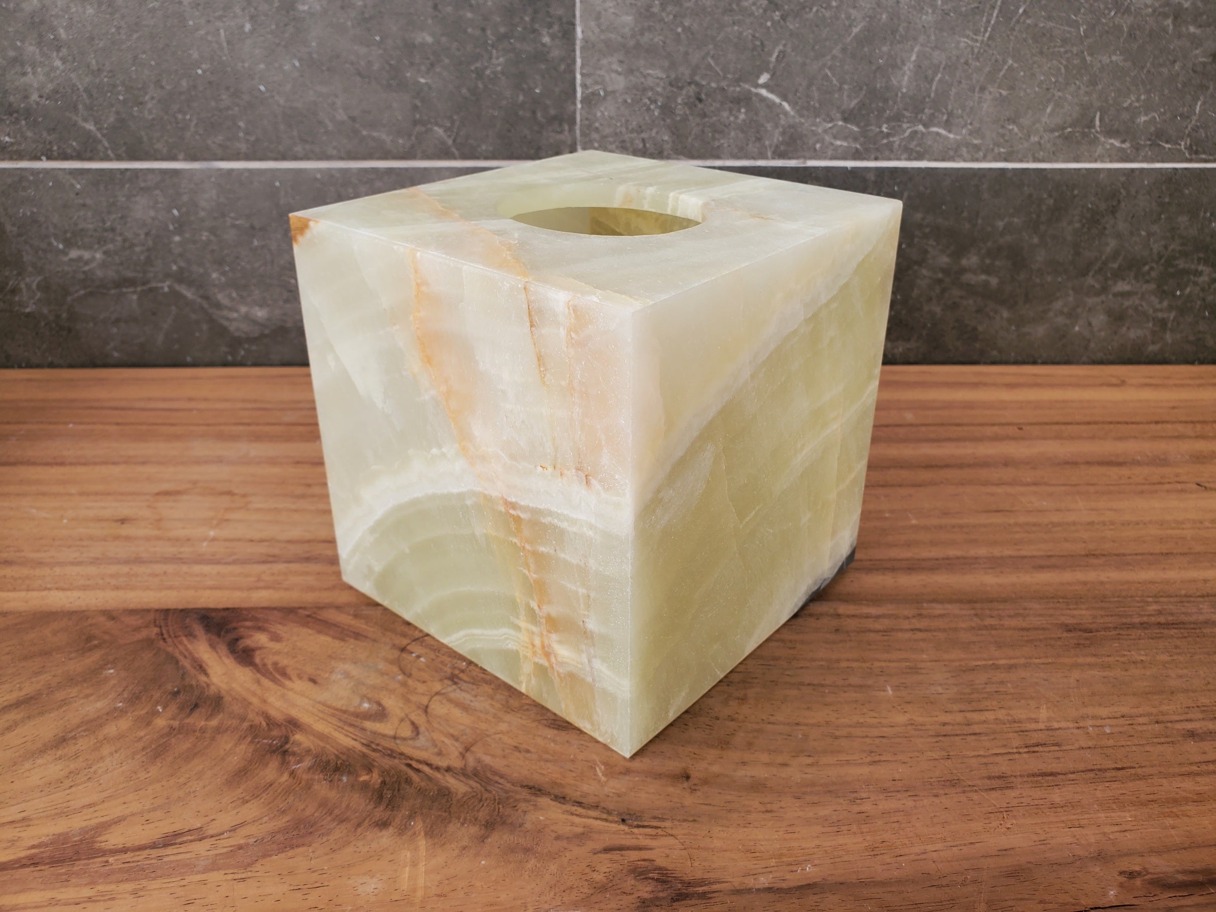 TCSQ_64 Green Onyx Tissue Box Cover (Cube) Tissue Box Cover Bath Decor Tissue Box Covers