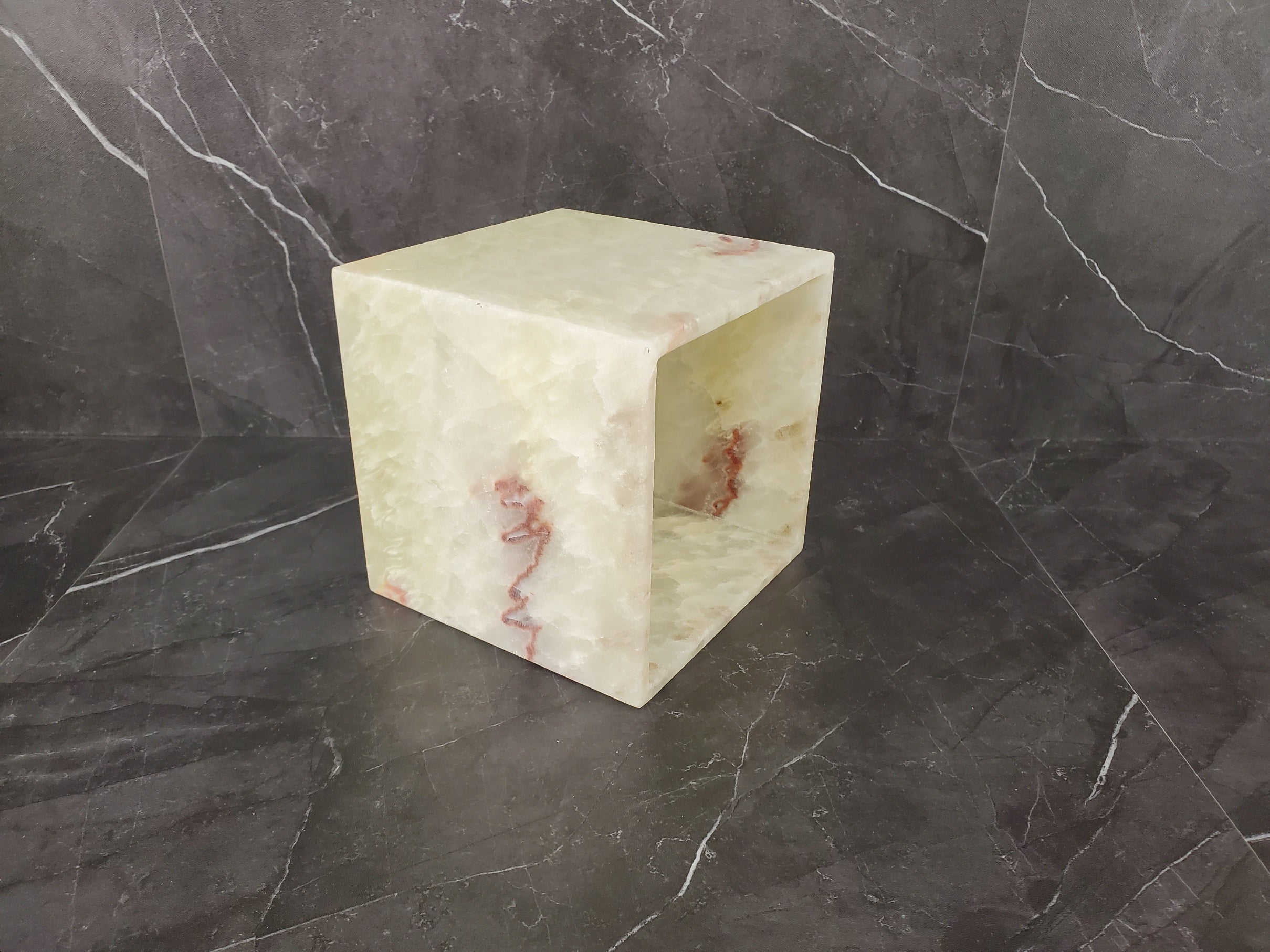 TCSQ_48 Green Onyx Tissue Box Cover (Cube)