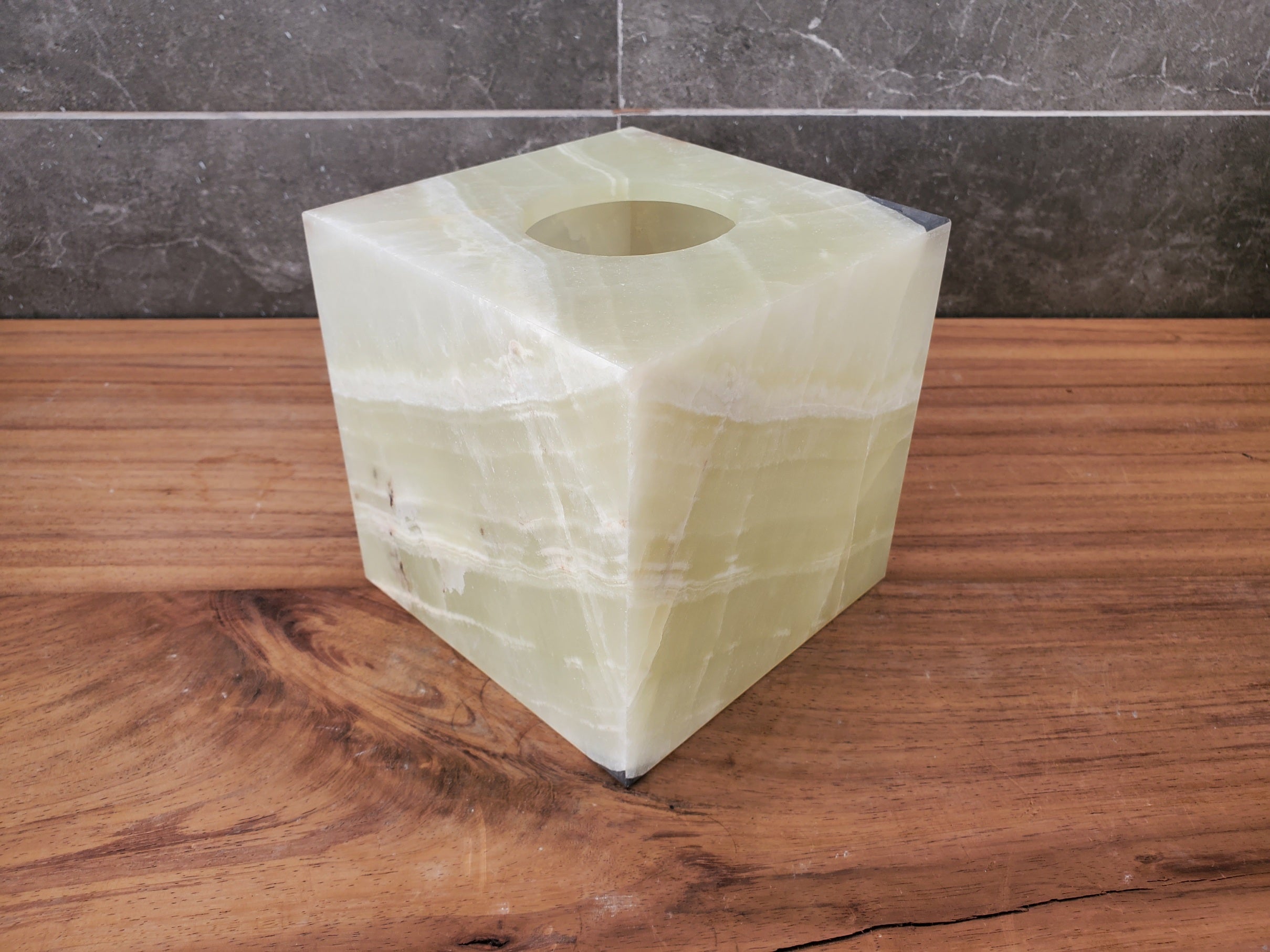 TCSQ_64 Green Onyx Tissue Box Cover (Cube) Tissue Box Cover Bath Decor Tissue Box Covers