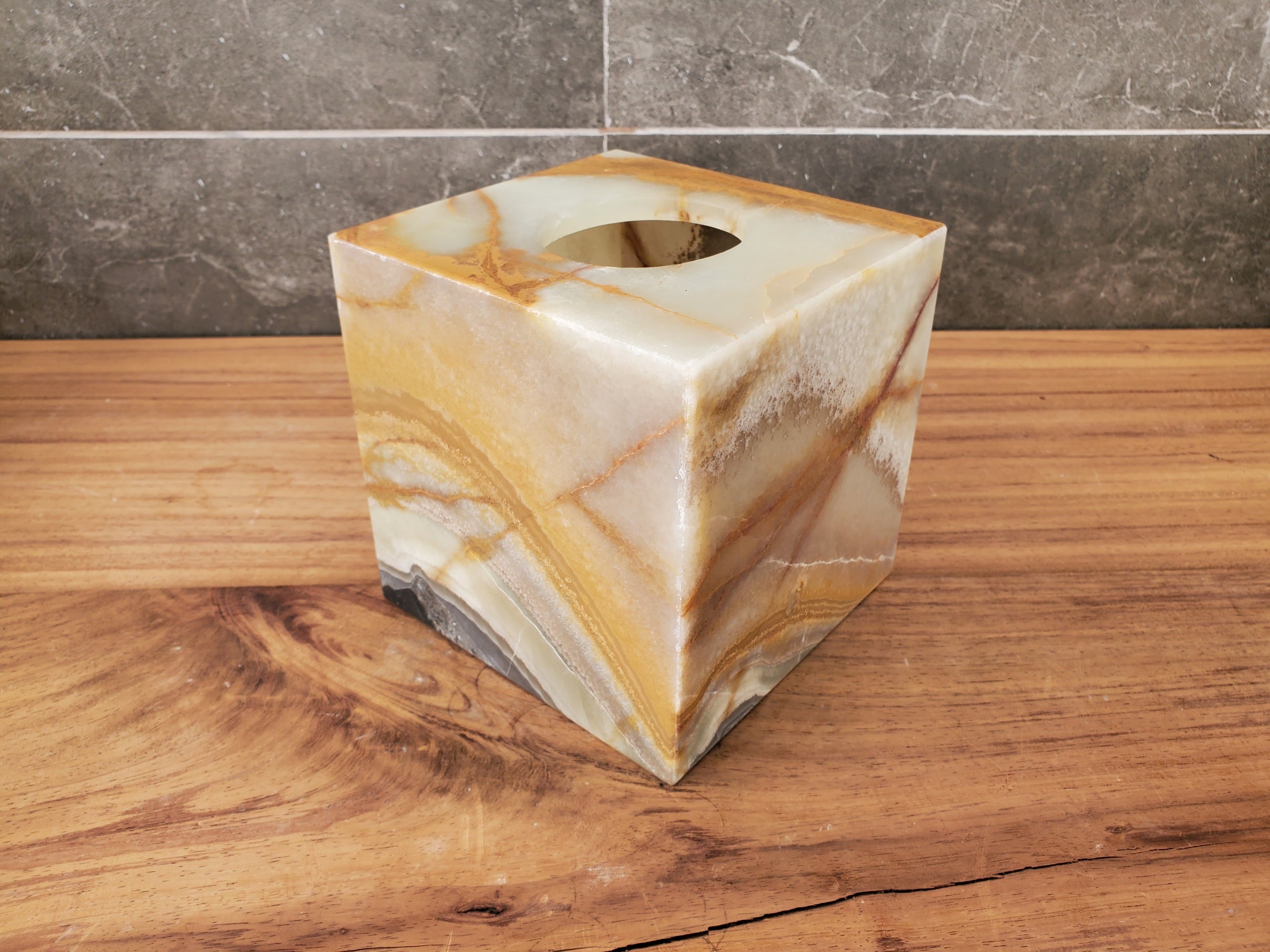 TCSQ_64 Green Onyx Tissue Box Cover (Cube) Tissue Box Cover Bath Decor Tissue Box Covers