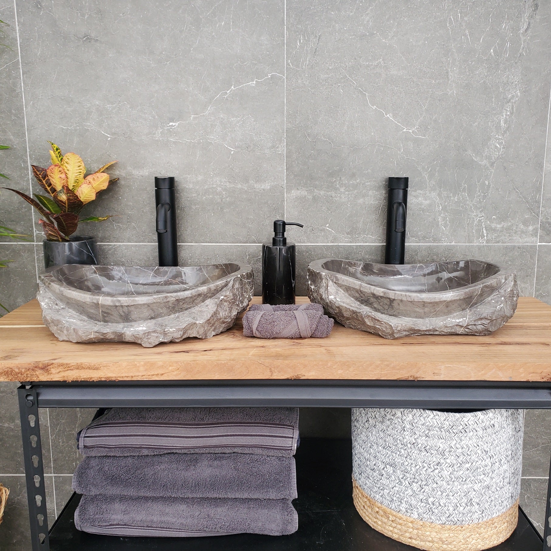 SET3167 Marble Stone Vessel Sink Set