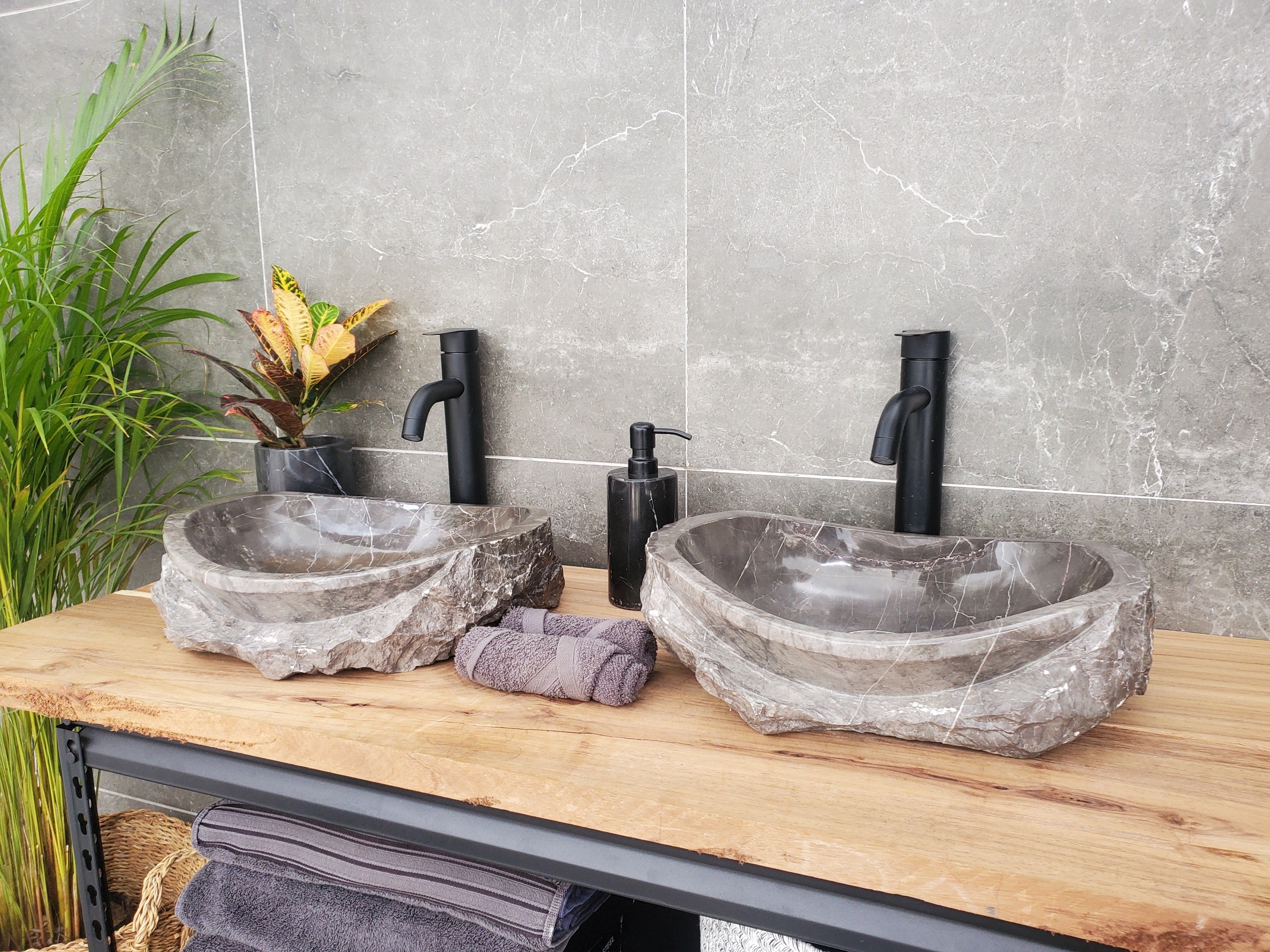 SET3167 Marble Stone Vessel Sink Set