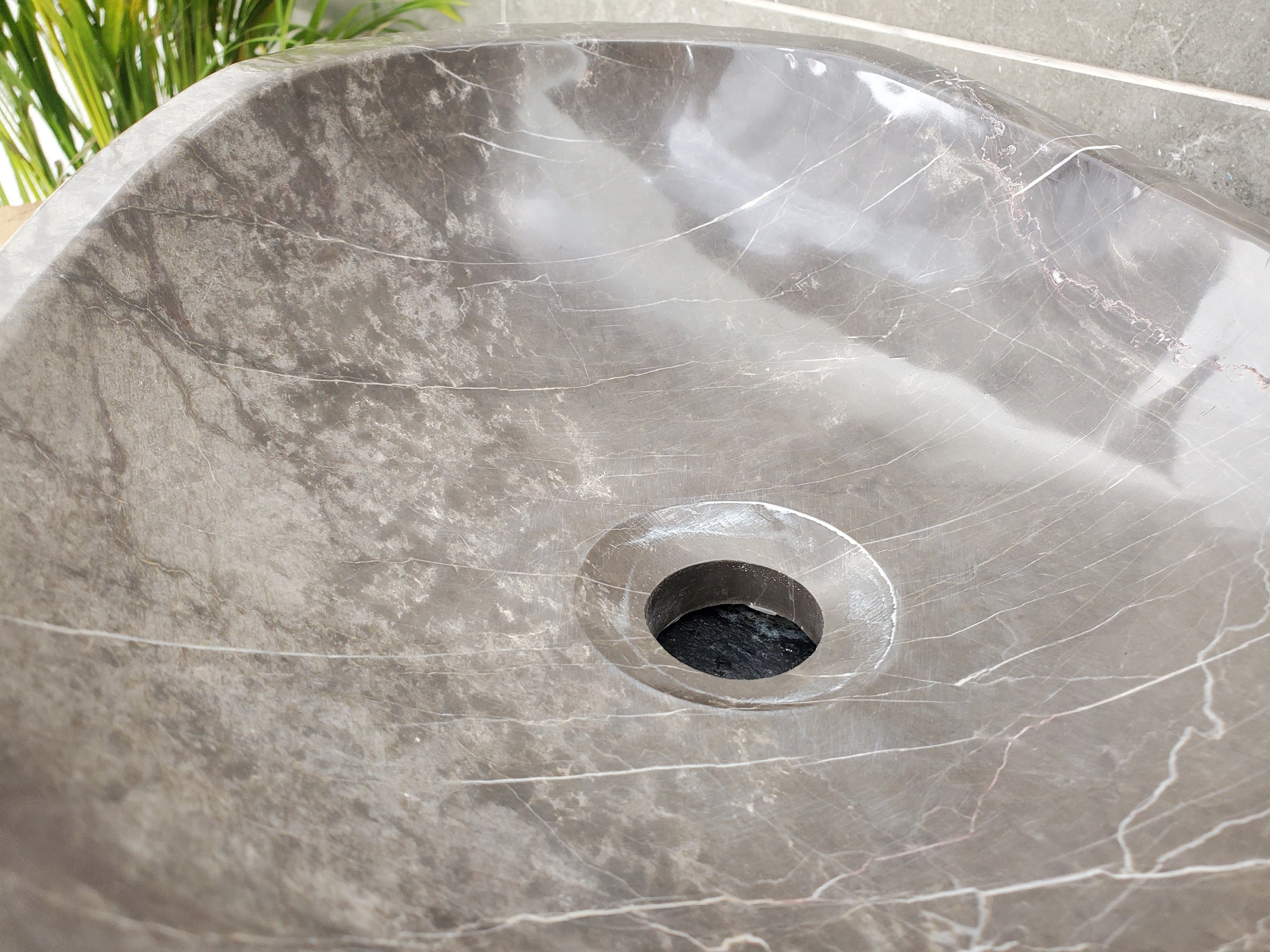 S31_40 Oval Carved Marble Vessel Sink