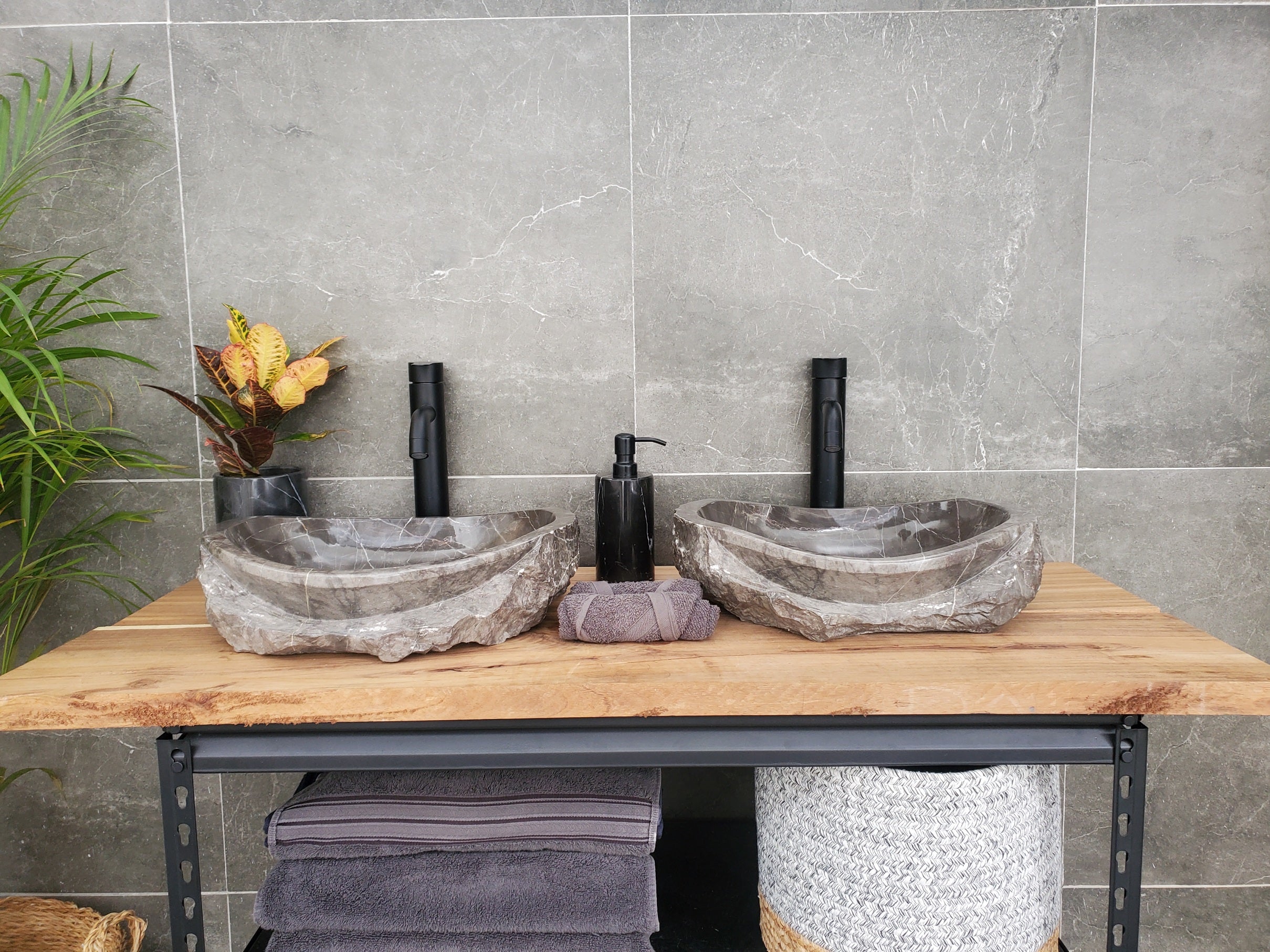 SET3167 Marble Stone Vessel Sink Set