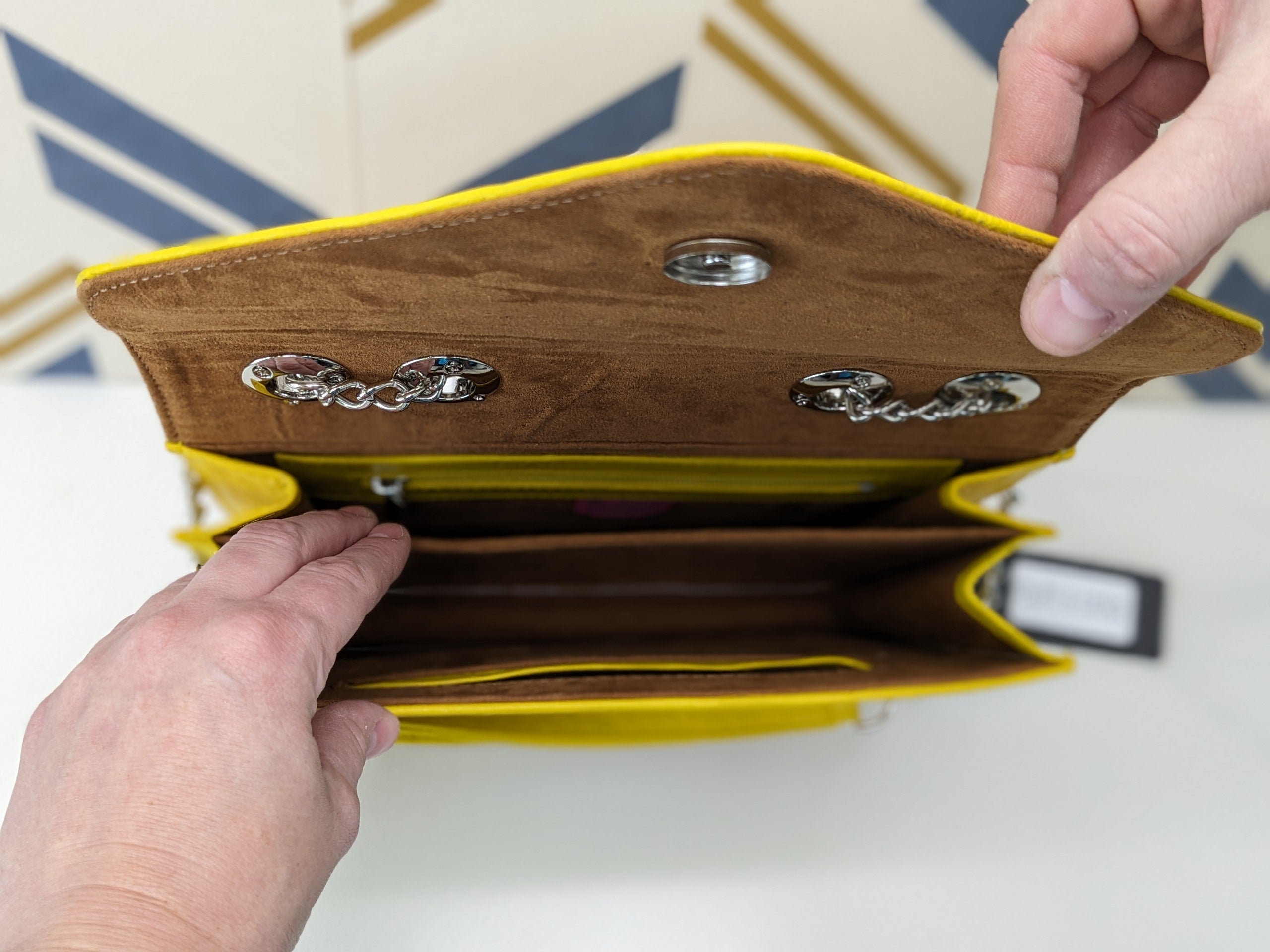 Yellow Hand Tooled Mexican Leather Purse with Floral Design