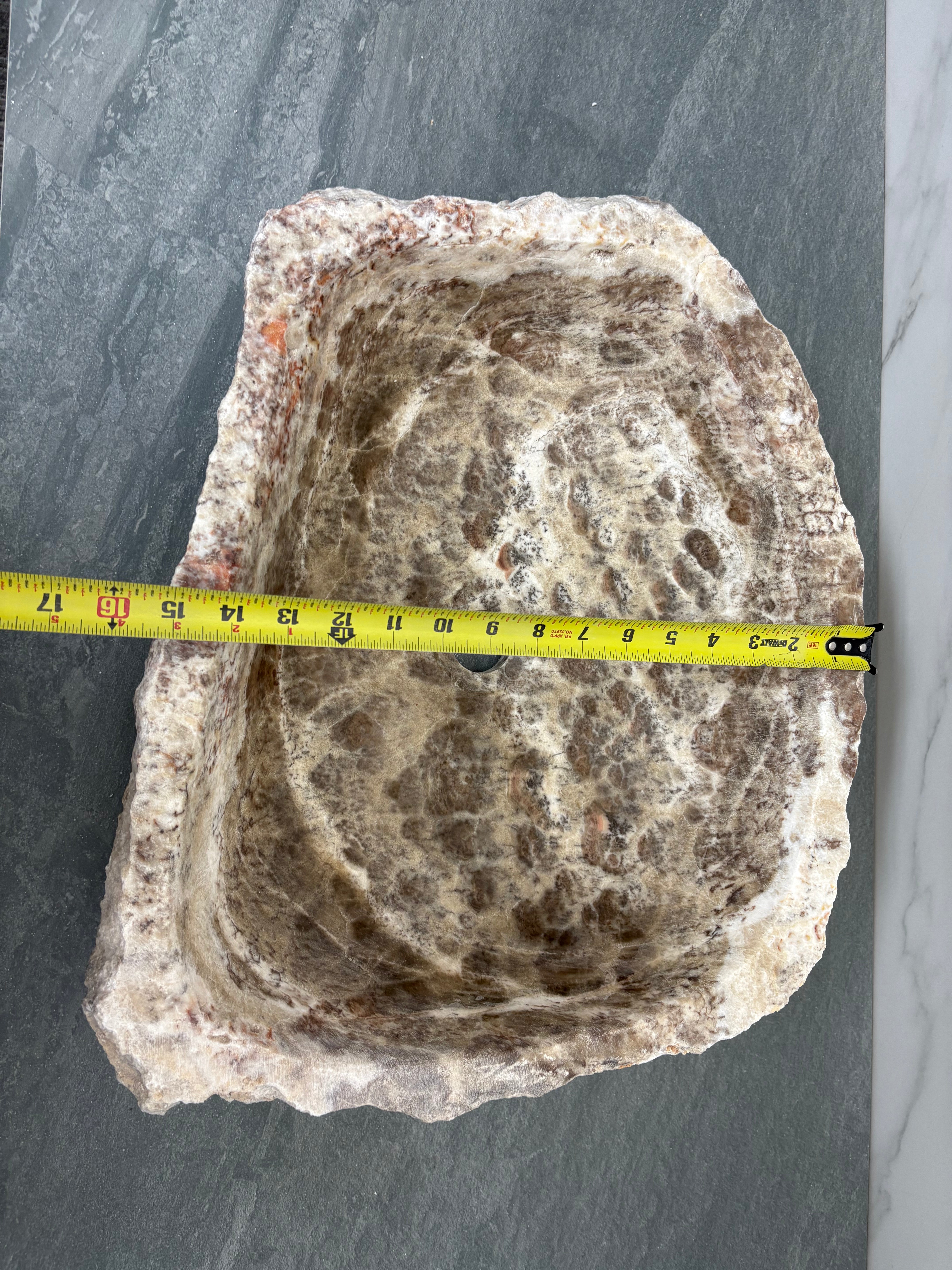 S15_04 Onyx Stone Vessel bathroom Sink - 19 x 15.5 inch