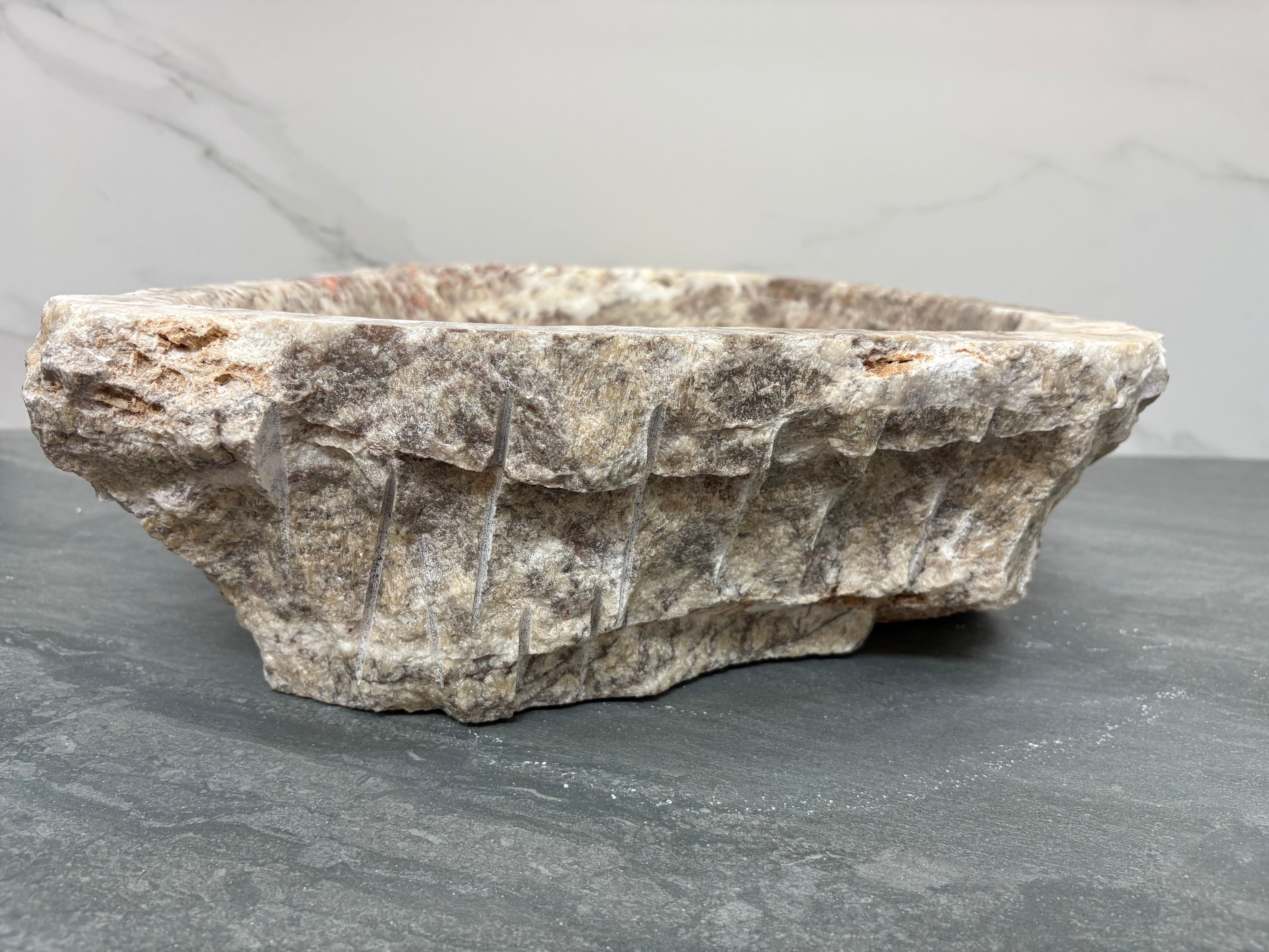 S15_04 Onyx Stone Vessel bathroom Sink - 19 x 15.5 inch