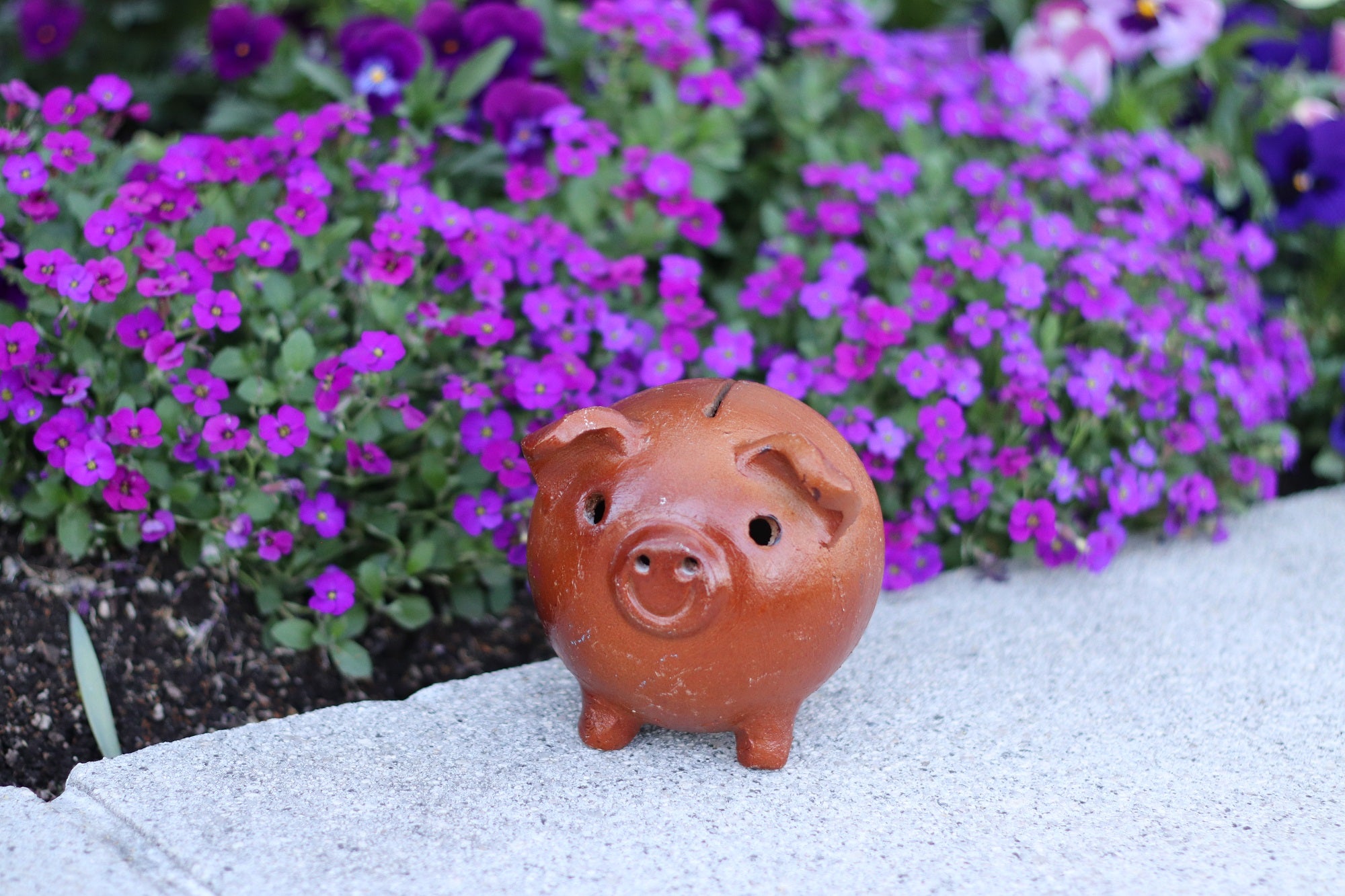 Ceramic Piggy Smash Bank, 5 x 5 x 5 inches-Glazed