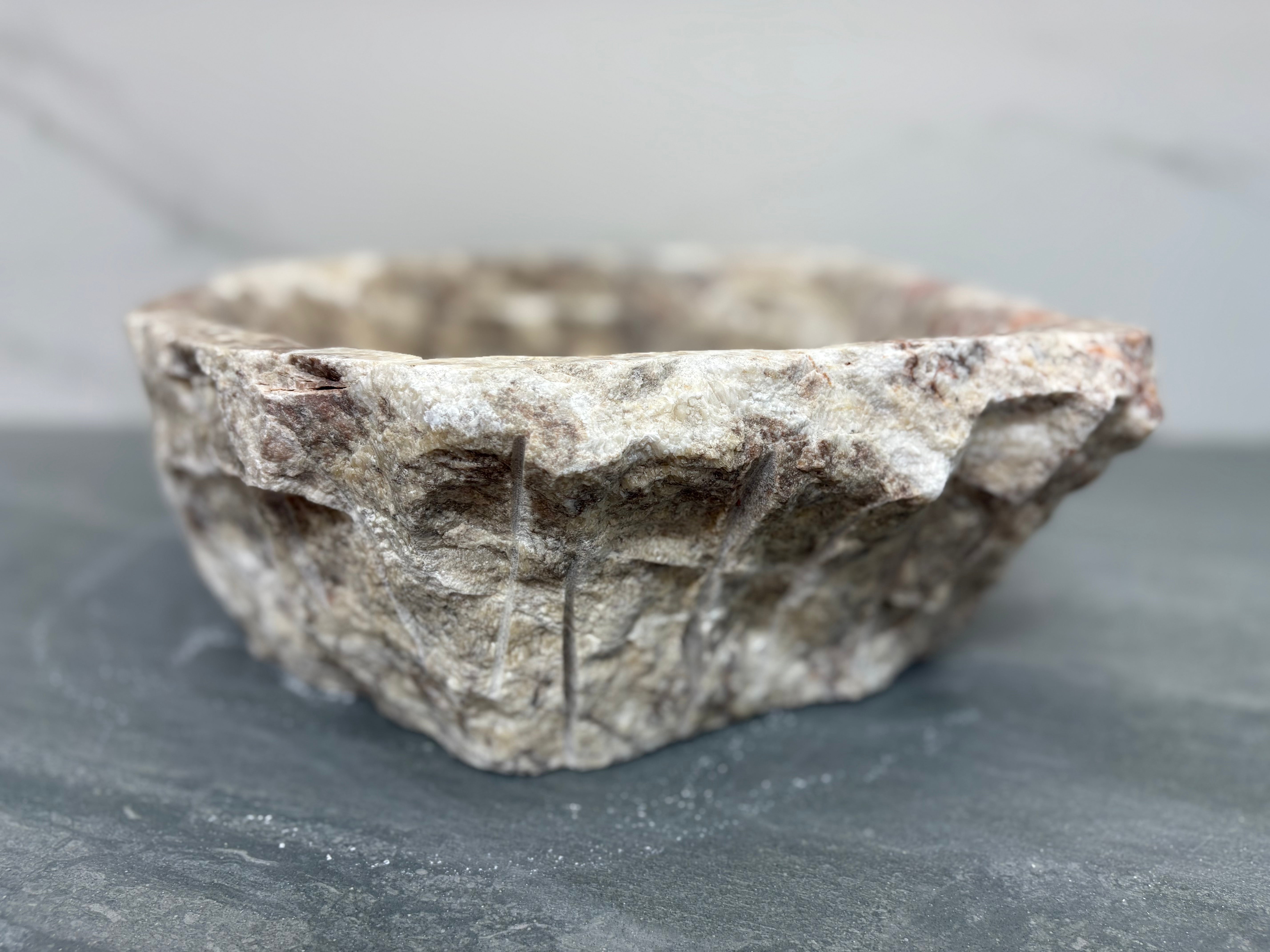 S15_04 Onyx Stone Vessel bathroom Sink - 19 x 15.5 inch