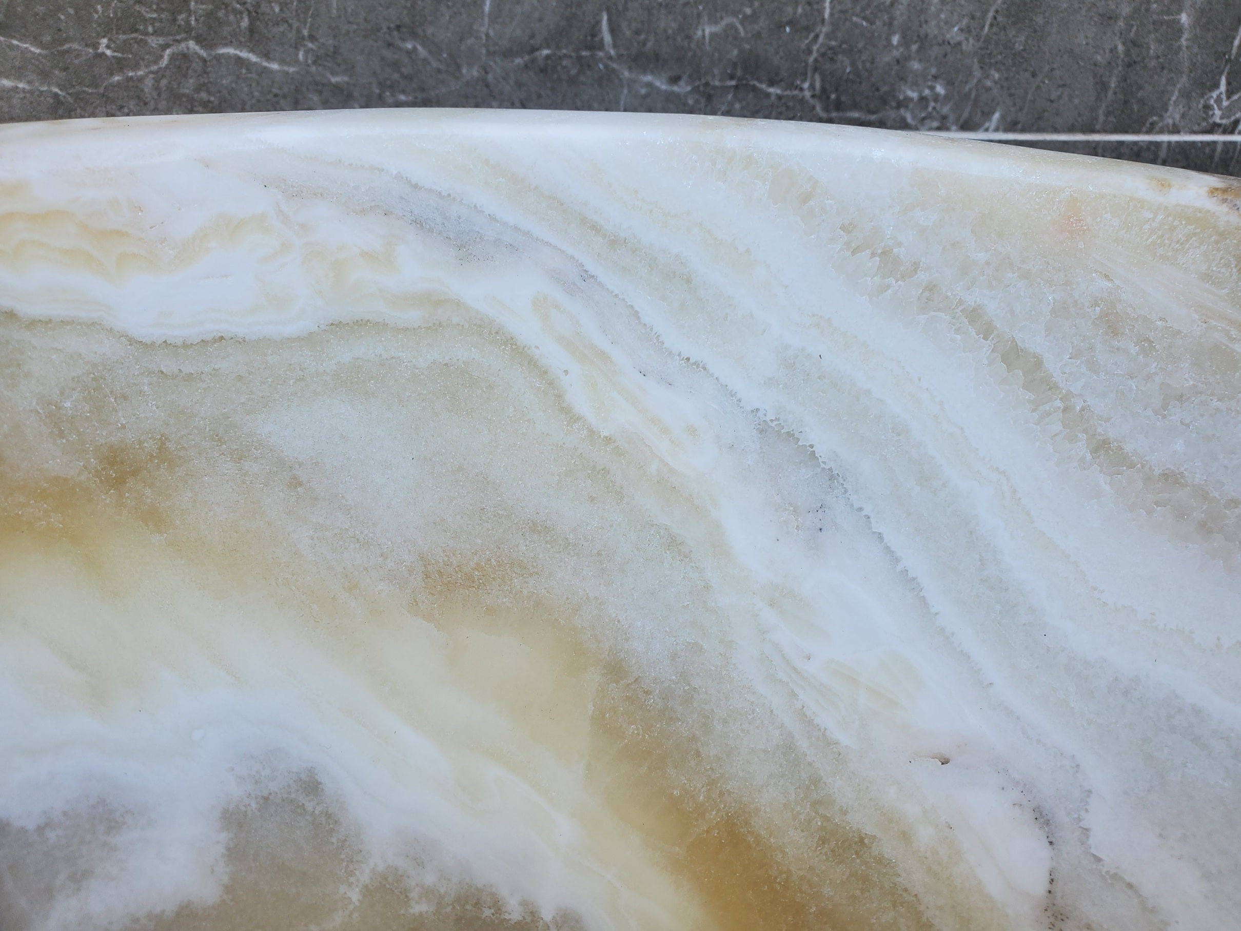 S28_21 Onyx Stone Vessel Bathroom Sink -15.5 x 15.5 inch