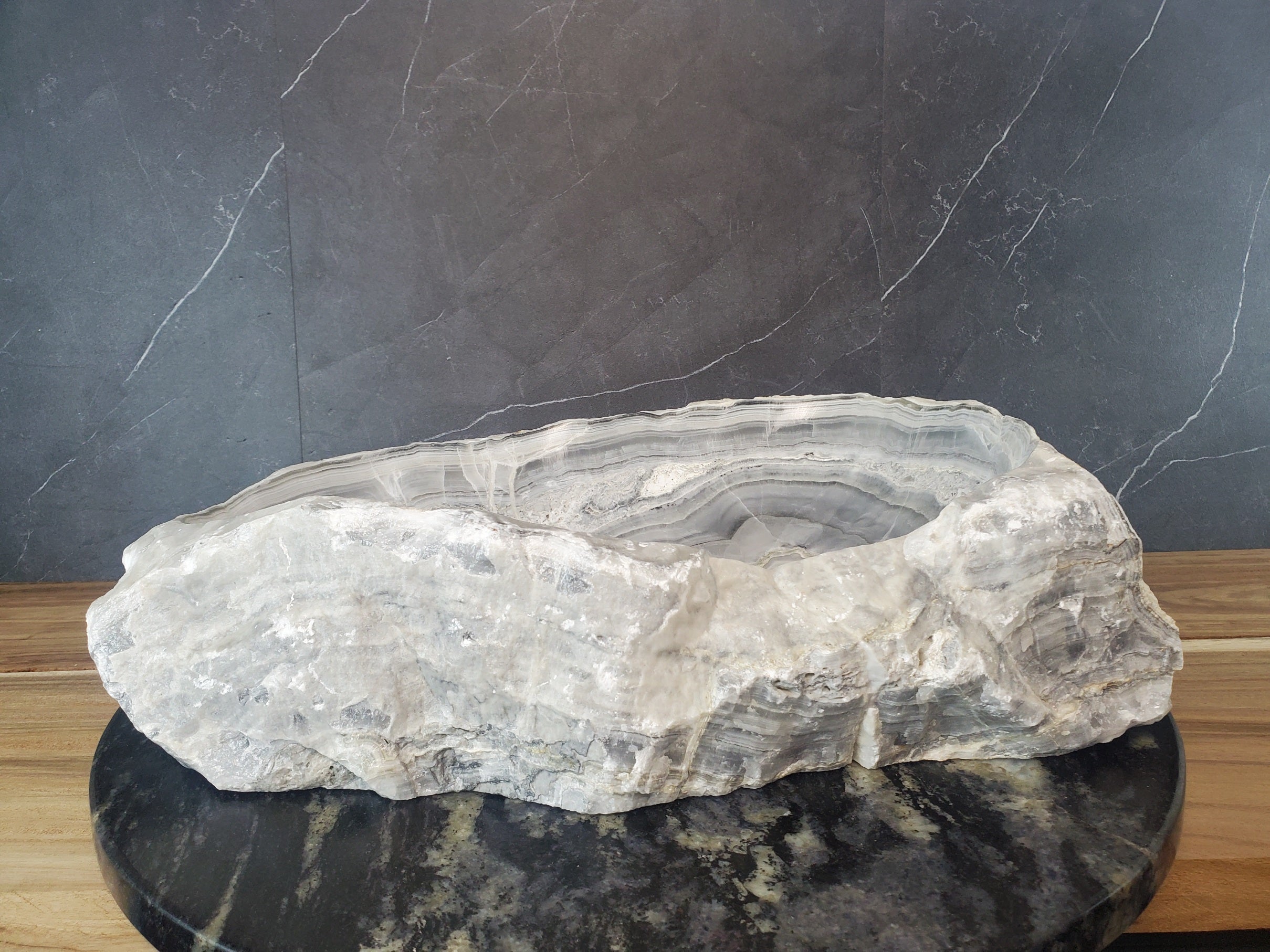 S27_23 Marble Stone Bathroom Vessel Sink - 18 x 12 inch