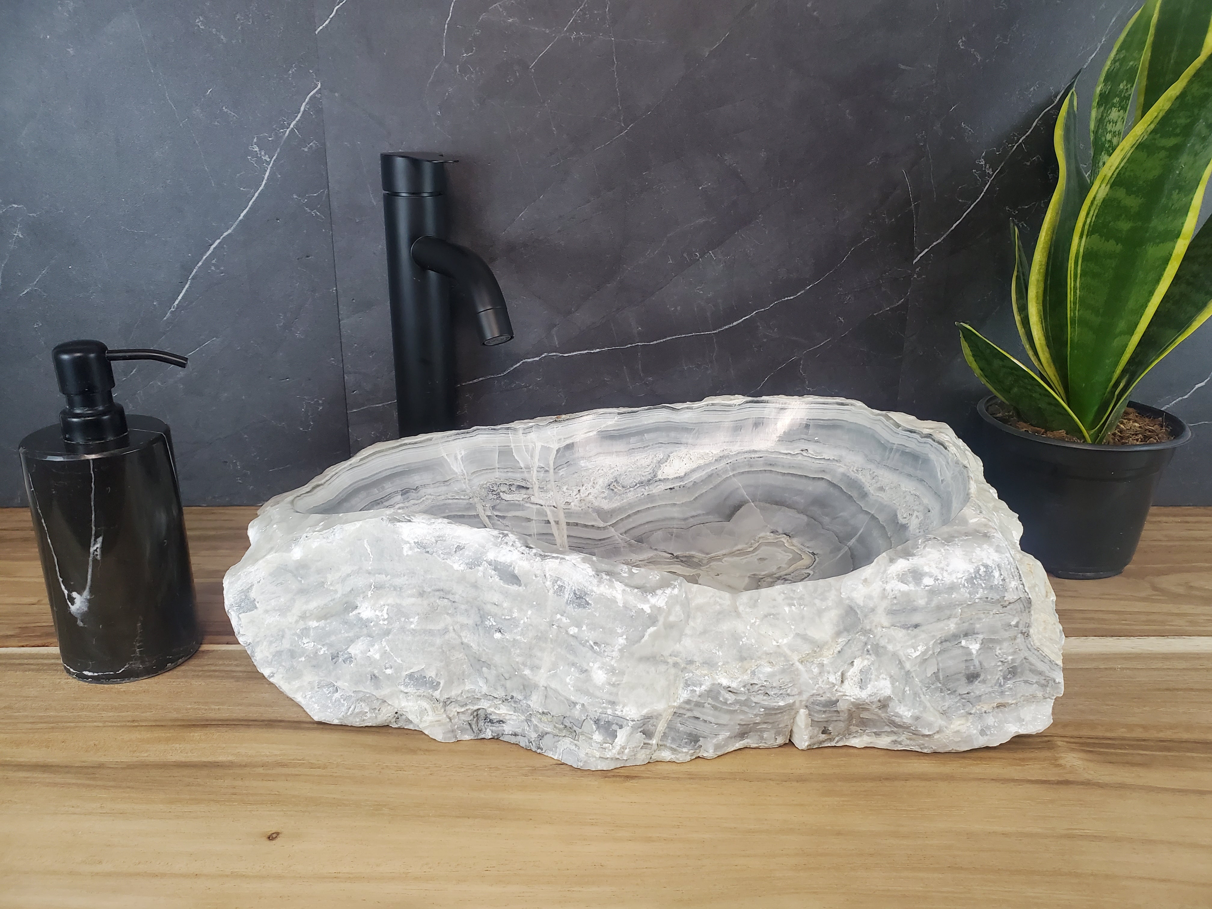 S27_23 Marble Stone Bathroom Vessel Sink - 18 x 12 inch