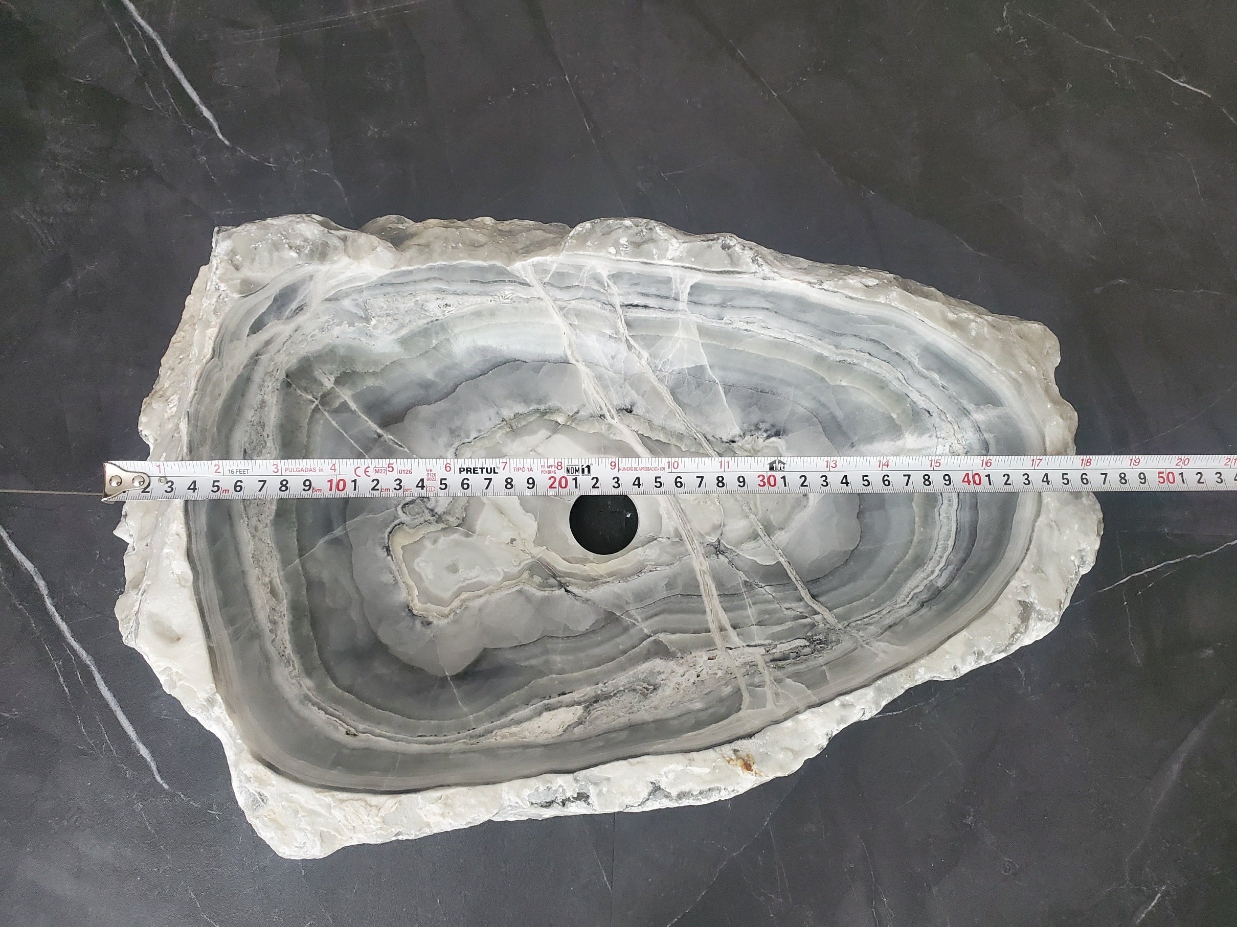 S27_23 Marble Stone Bathroom Vessel Sink - 18 x 12 inch