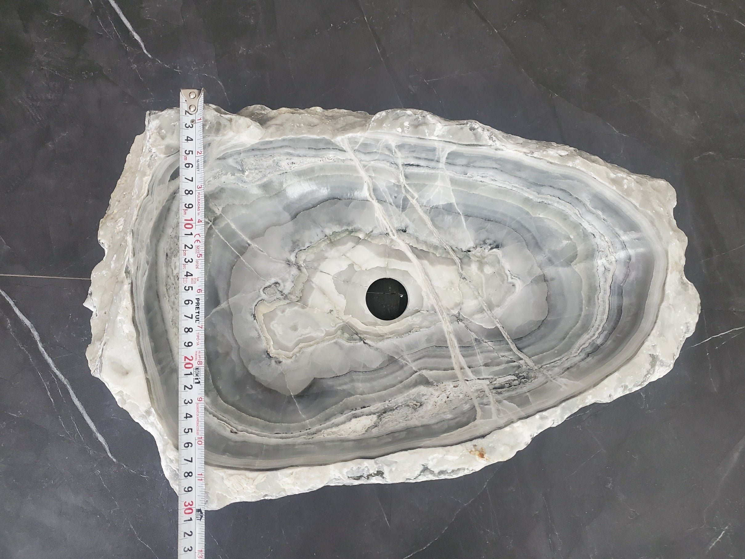 S27_23 Marble Stone Bathroom Vessel Sink - 18 x 12 inch