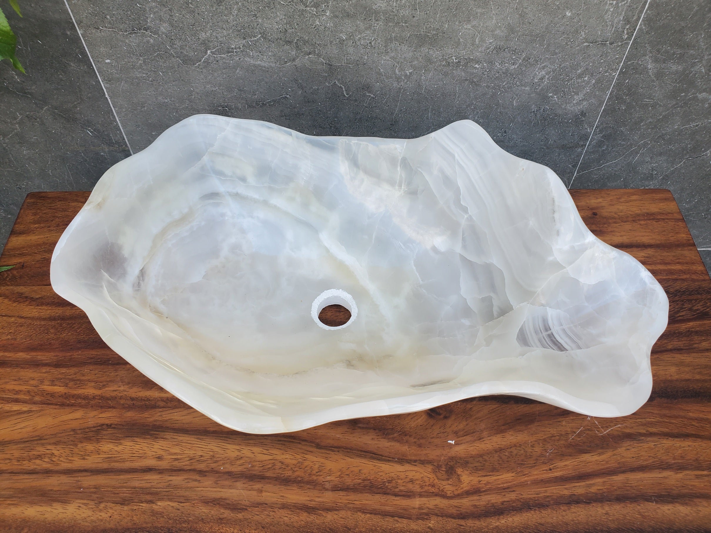 S22_03 White Onyx Bathroom Vessel Sink