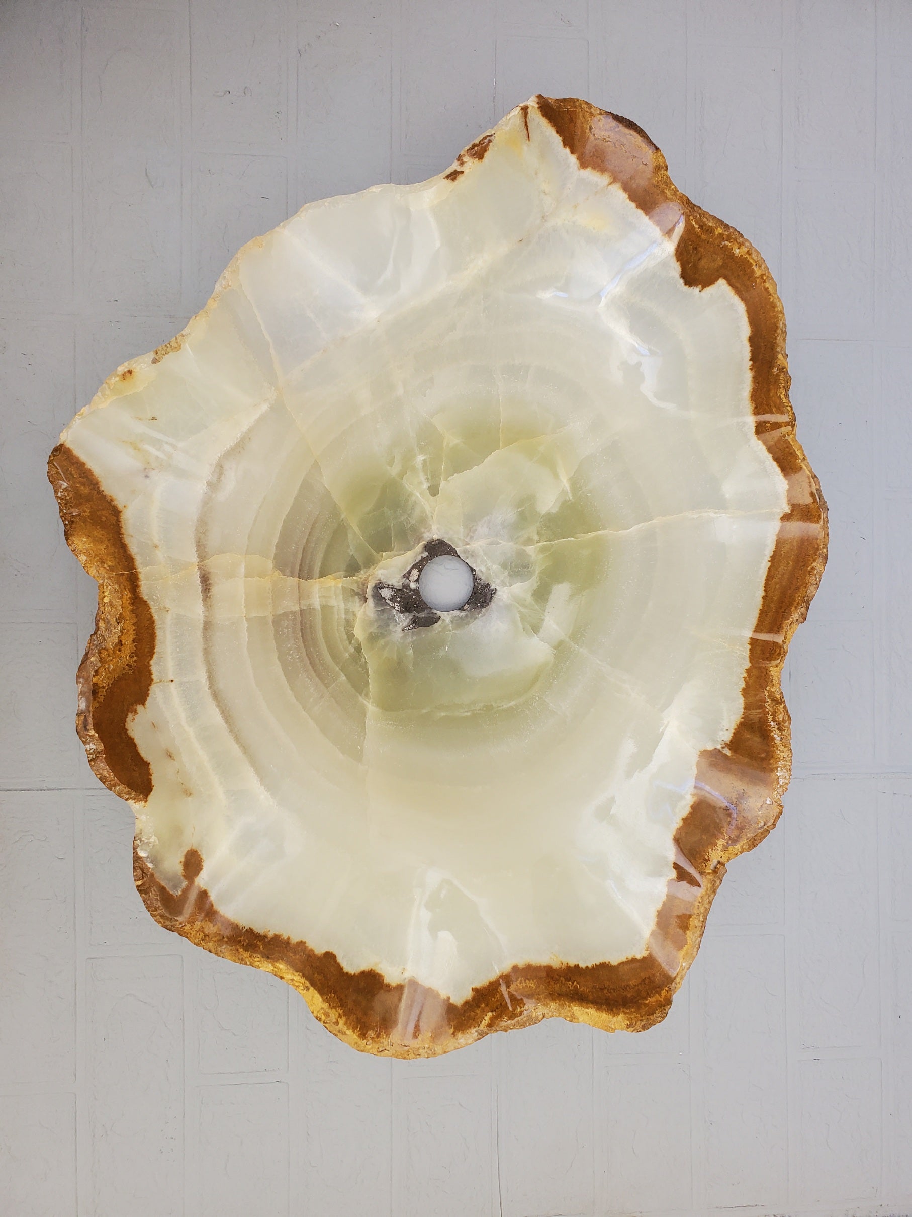 S23_09 Onyx Stone Vessel Bathroom Sink - 22 x 18 x 7 Inch