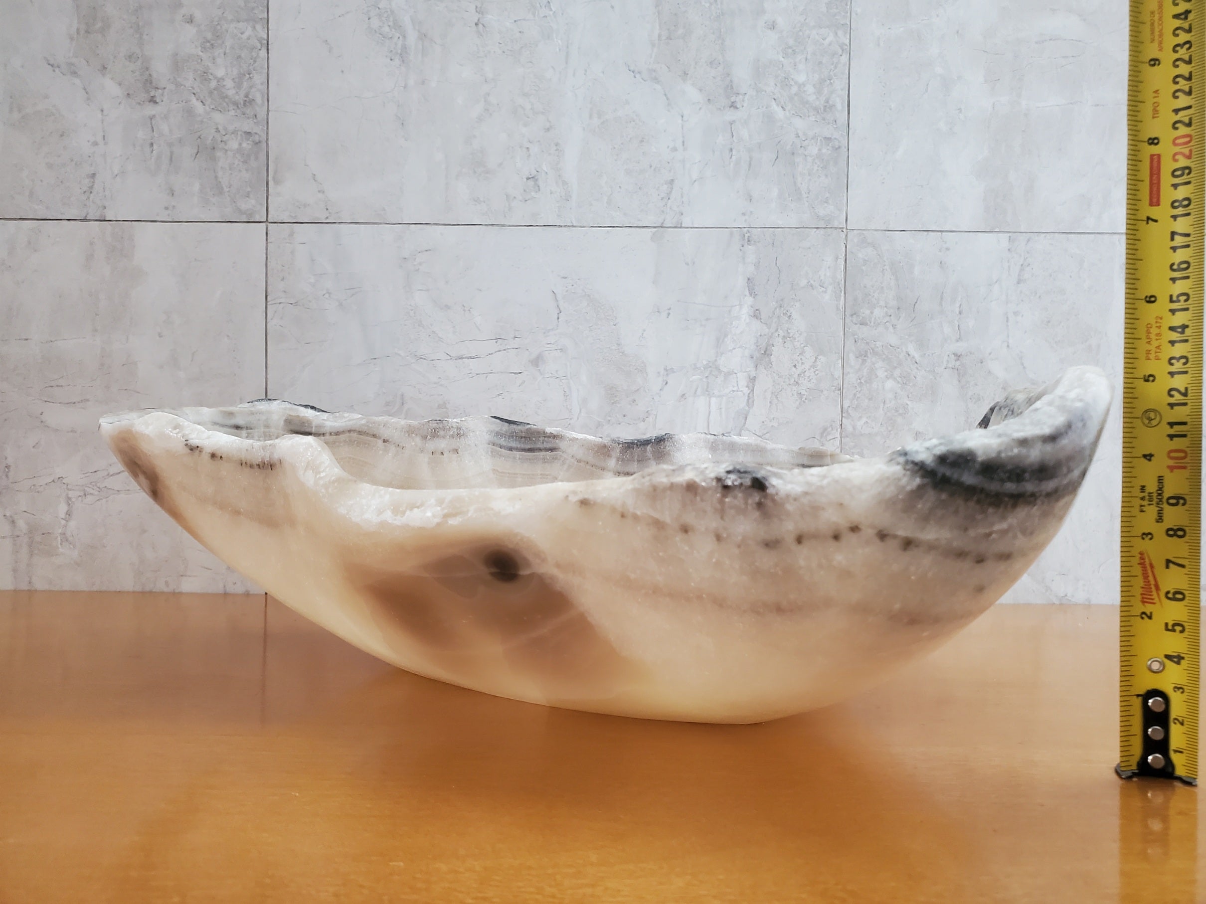 S23_06 Onyx Stone Bathroom Vessel Sink - 17 x 14 inch