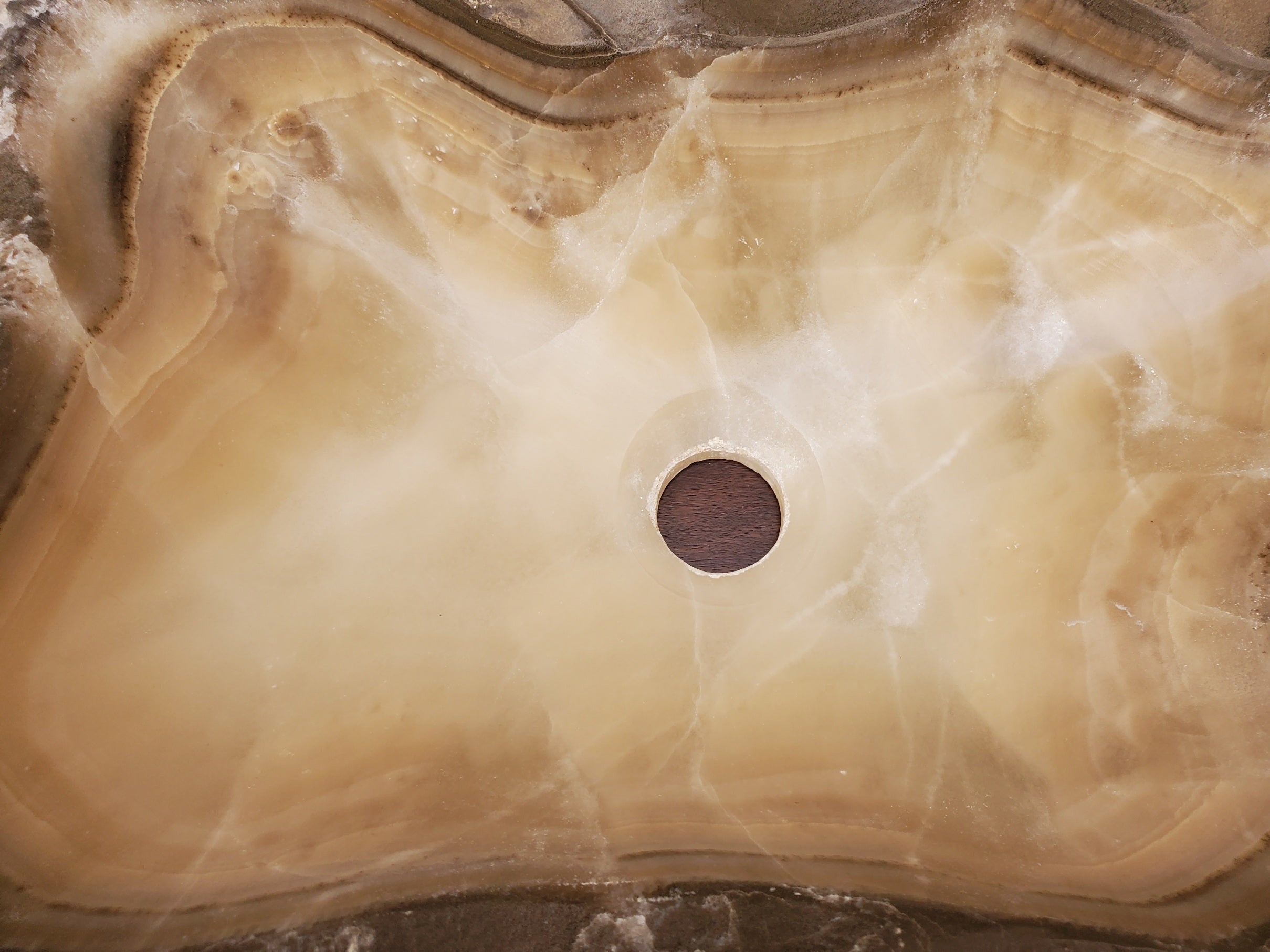 S23_11 Onyx Stone Vessel Bathroom Sink - 18.5 x 12 inch