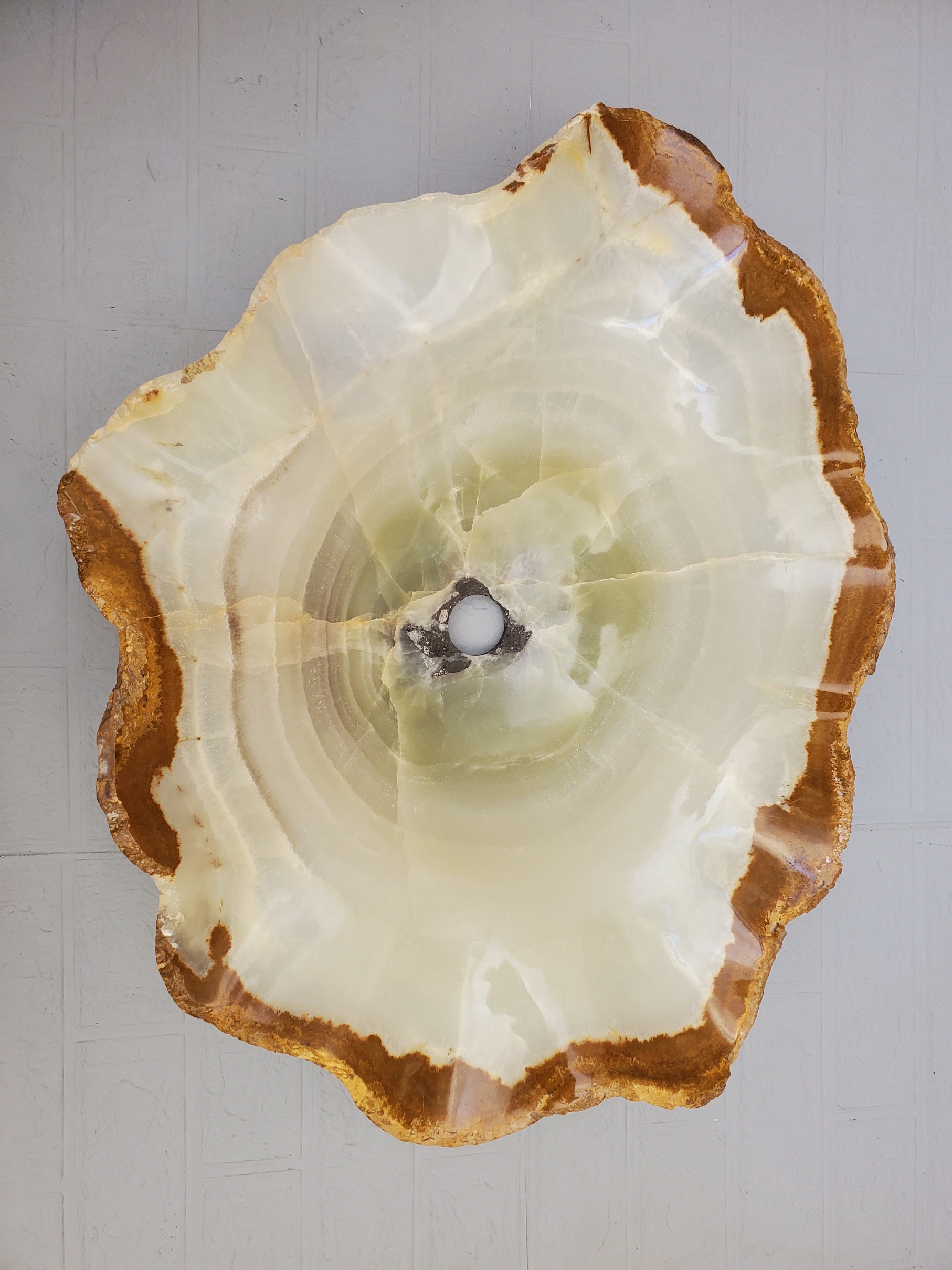 S23_09 Onyx Stone Vessel Bathroom Sink - 22 x 18 x 7 Inch
