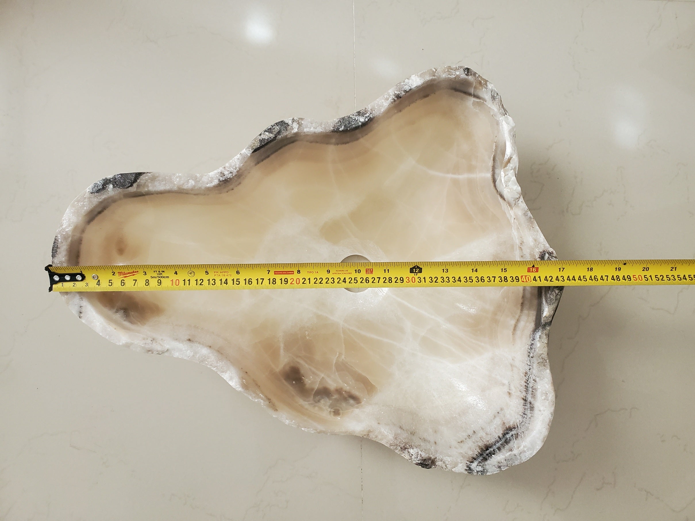 S23_06 Onyx Stone Bathroom Vessel Sink - 17 x 14 inch