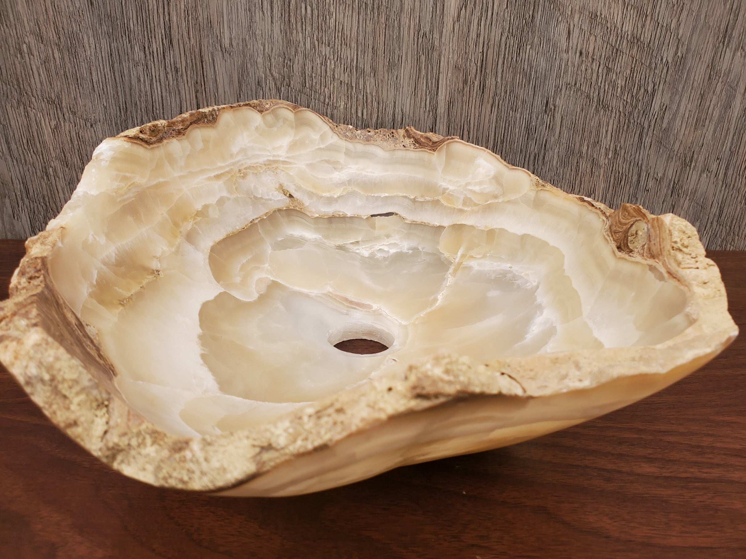 S23_15 Onyx Stone Bathroom Vessel Sink