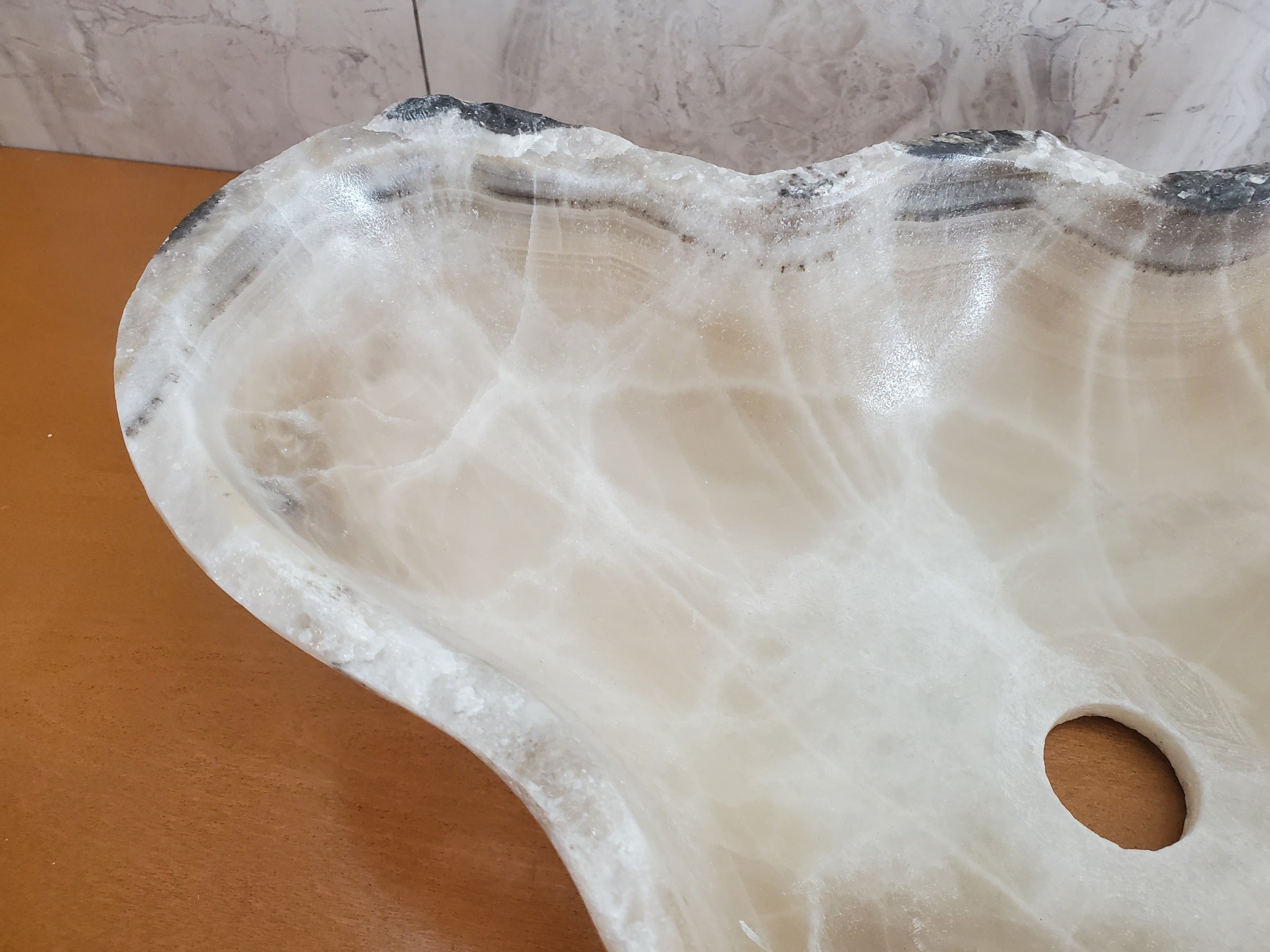 S23_06 Onyx Stone Bathroom Vessel Sink - 17 x 14 inch