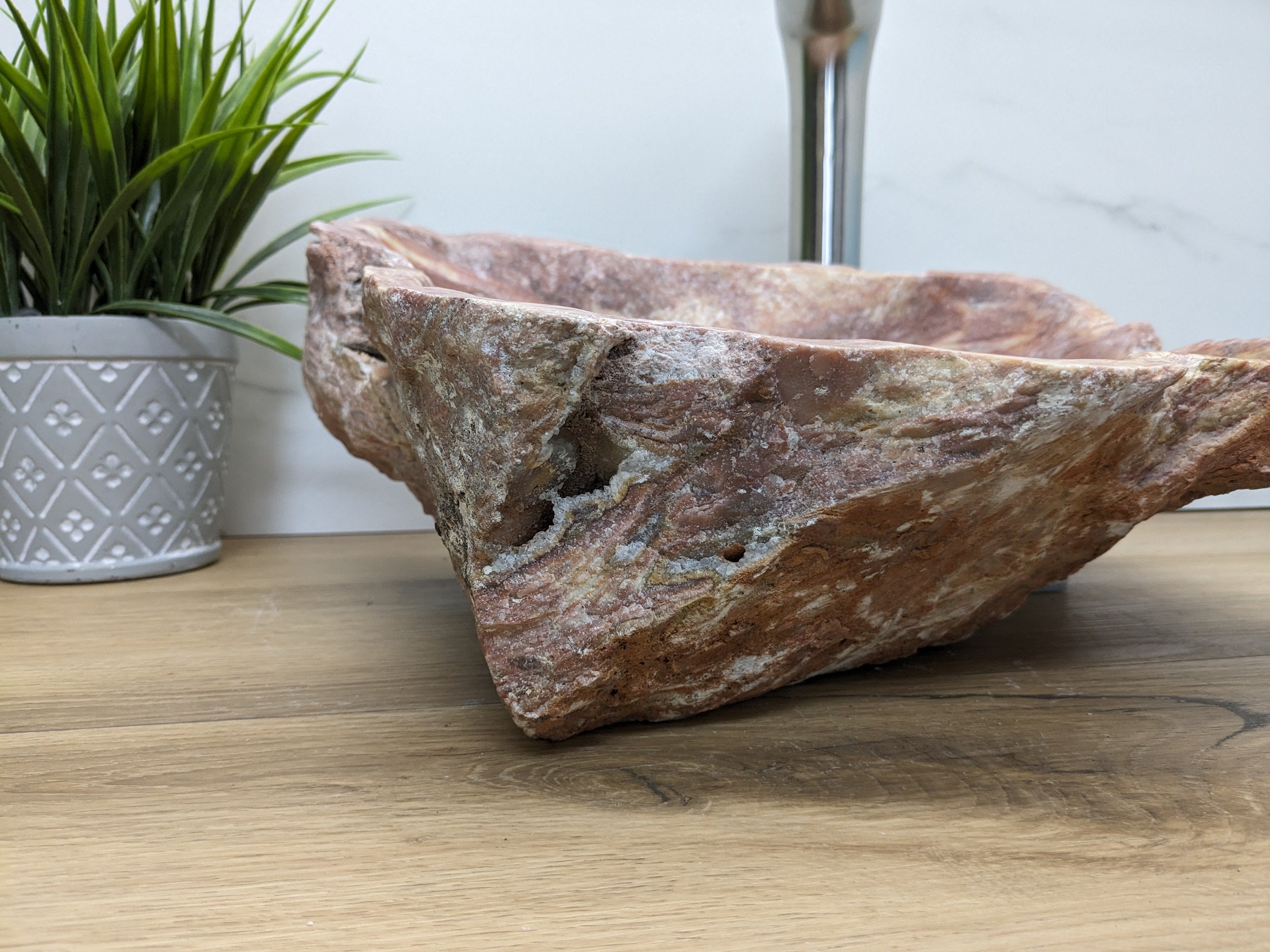 Pink and Tan Onyx Stone Vessel Bathroom Sink Onyx Sinks Onyx Sinks Sinks