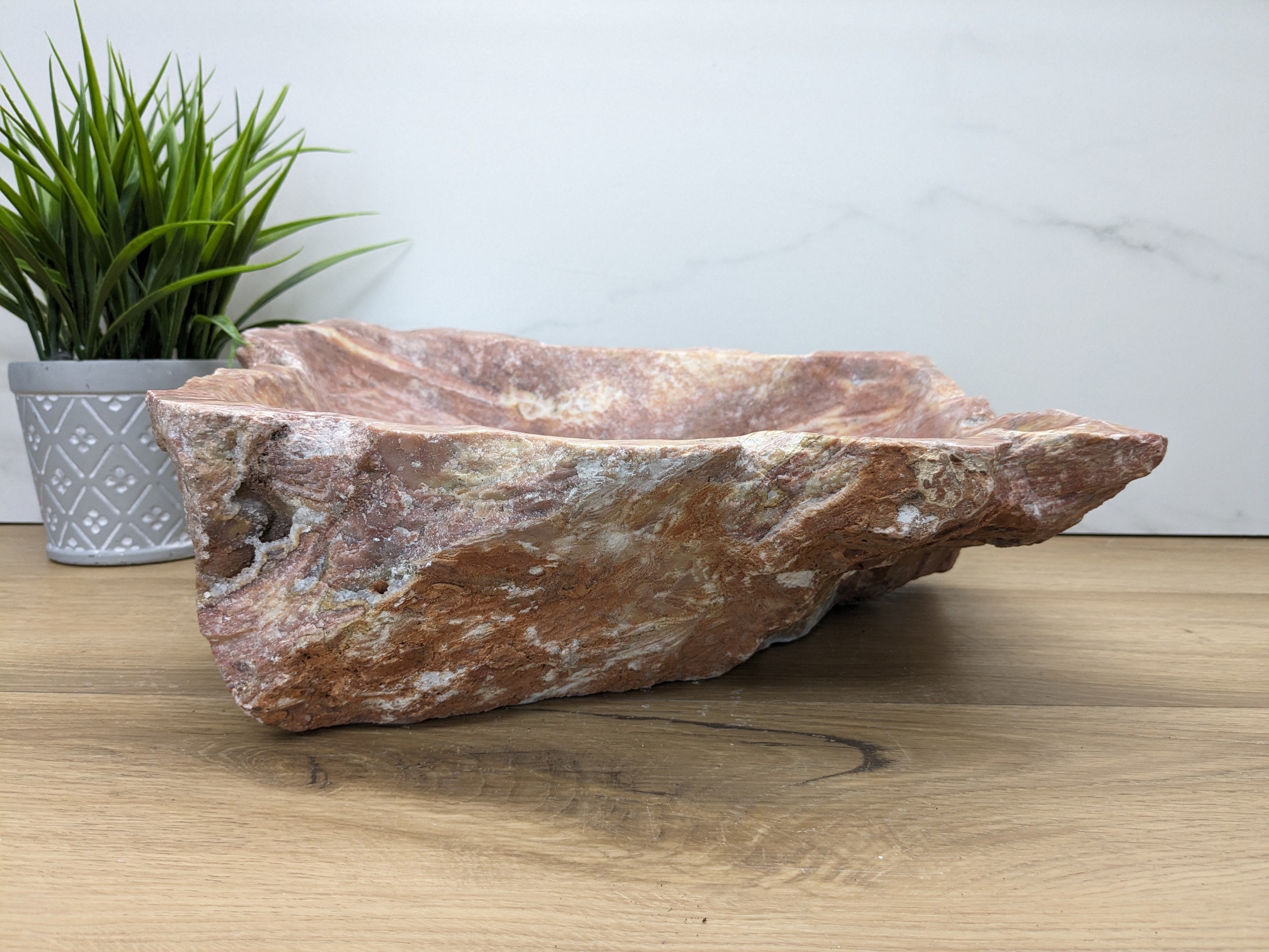 Pink and Tan Onyx Stone Vessel Bathroom Sink Onyx Sinks Onyx Sinks Sinks